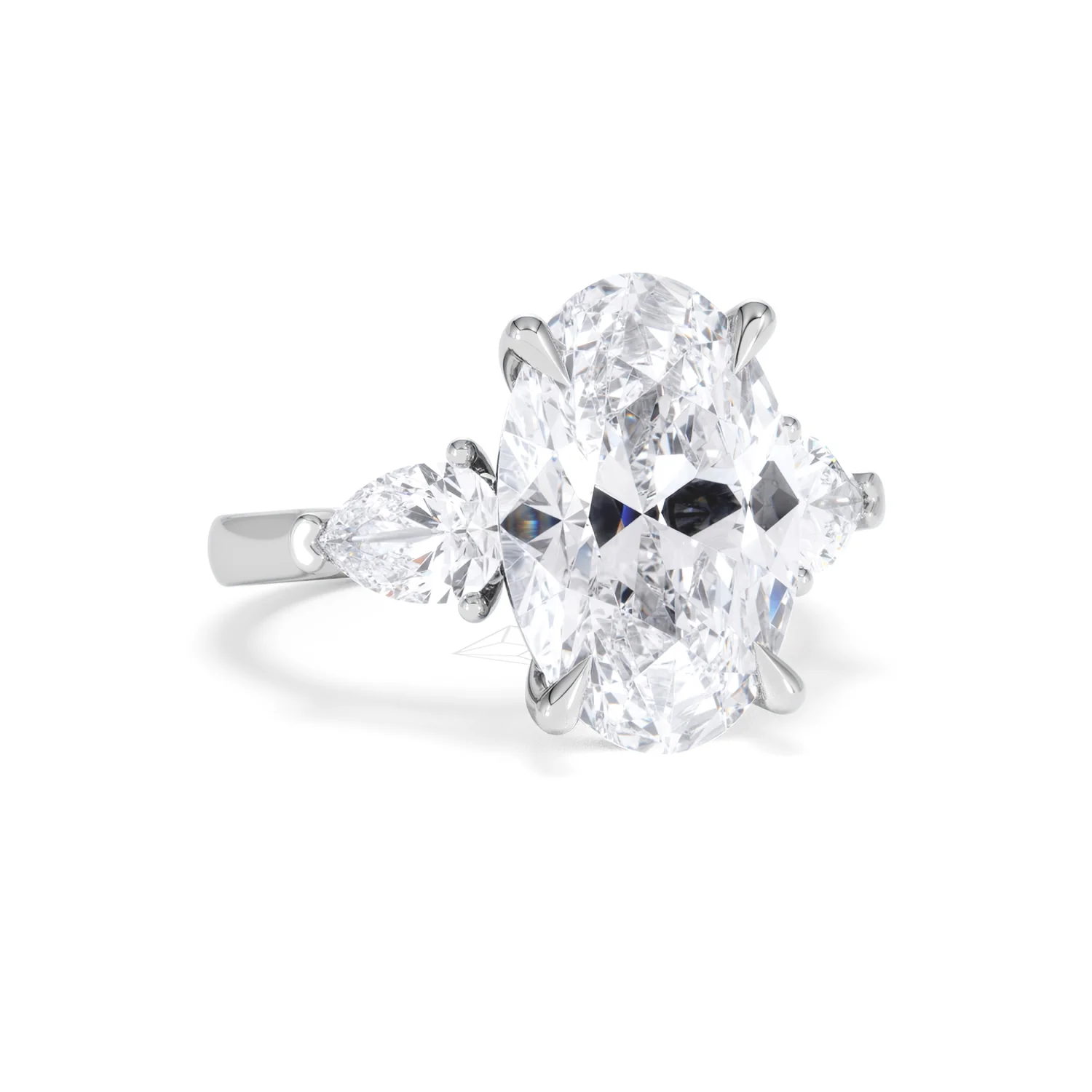 Adore 6.00ct Oval Cut Lab Diamond 3 Stone Engagement Ring in Platinum - Image 11