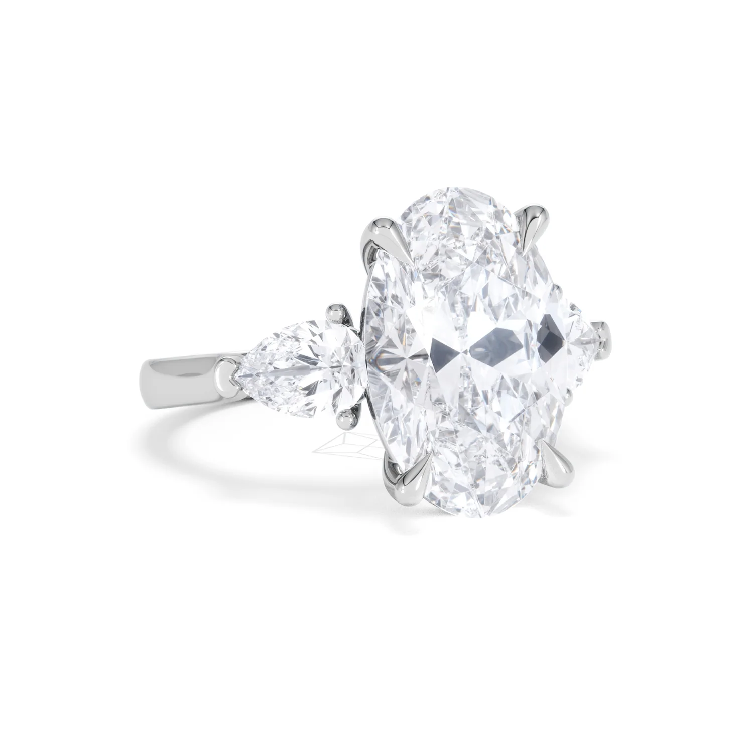 Adore 6.00ct Oval Cut Lab Diamond 3 Stone Engagement Ring in Platinum - Image 12