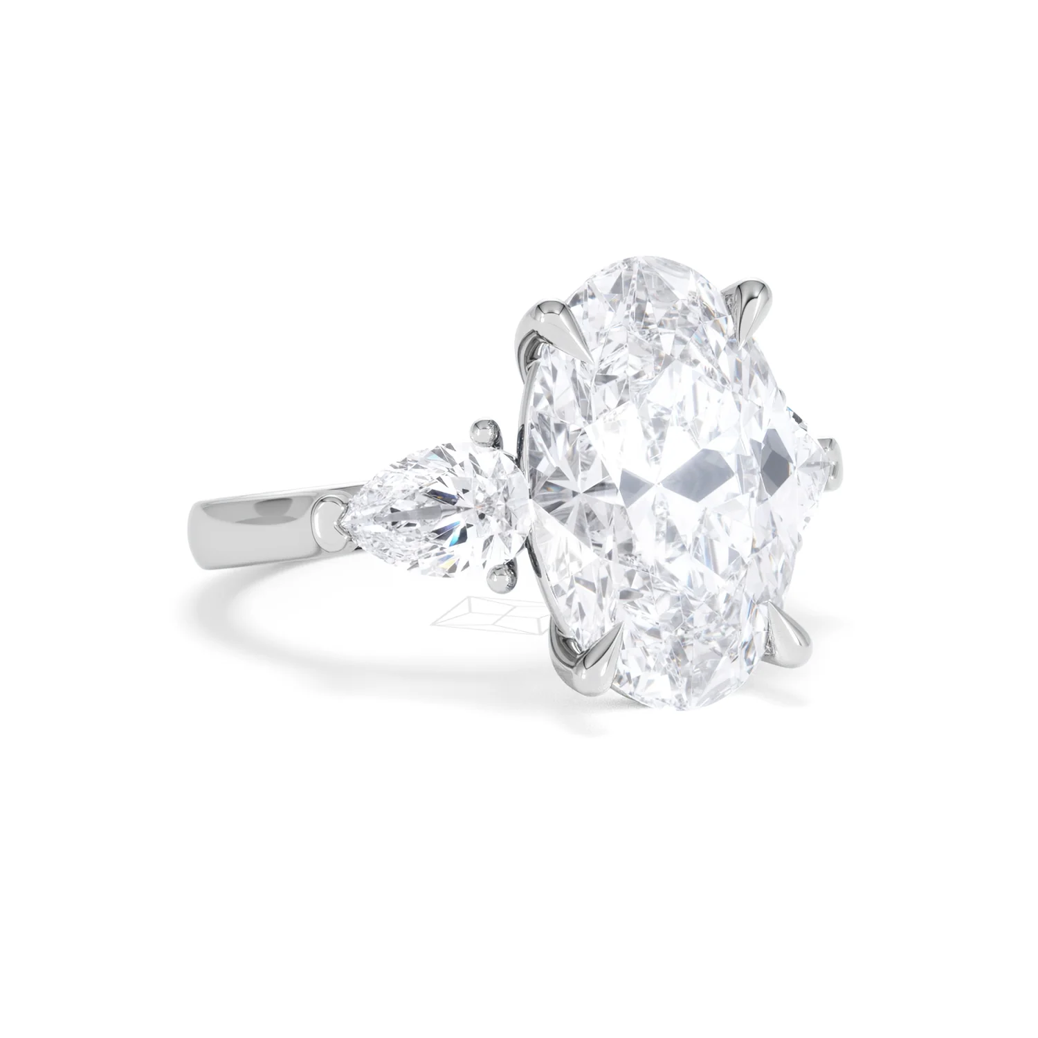 Adore 6.00ct Oval Cut Lab Diamond 3 Stone Engagement Ring in Platinum - Image 13