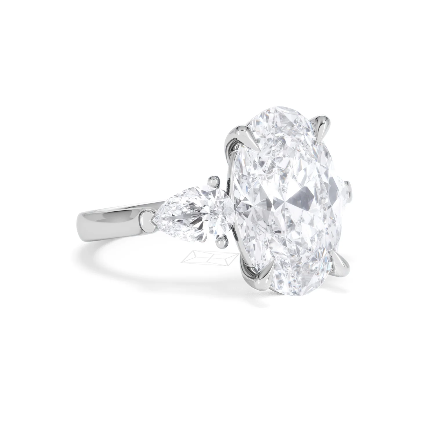 Adore 6.00ct Oval Cut Lab Diamond 3 Stone Engagement Ring in Platinum - Image 14