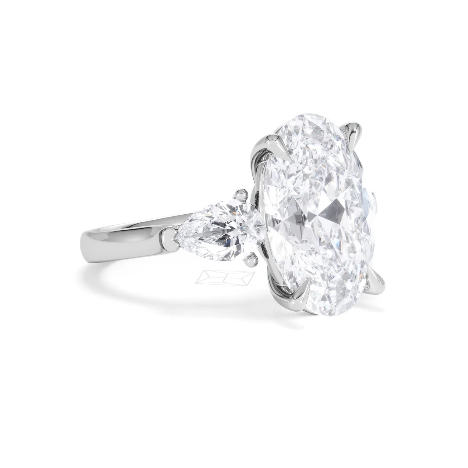 Adore 6.00ct Oval Cut Lab Diamond 3 Stone Engagement Ring in Platinum - Image 15