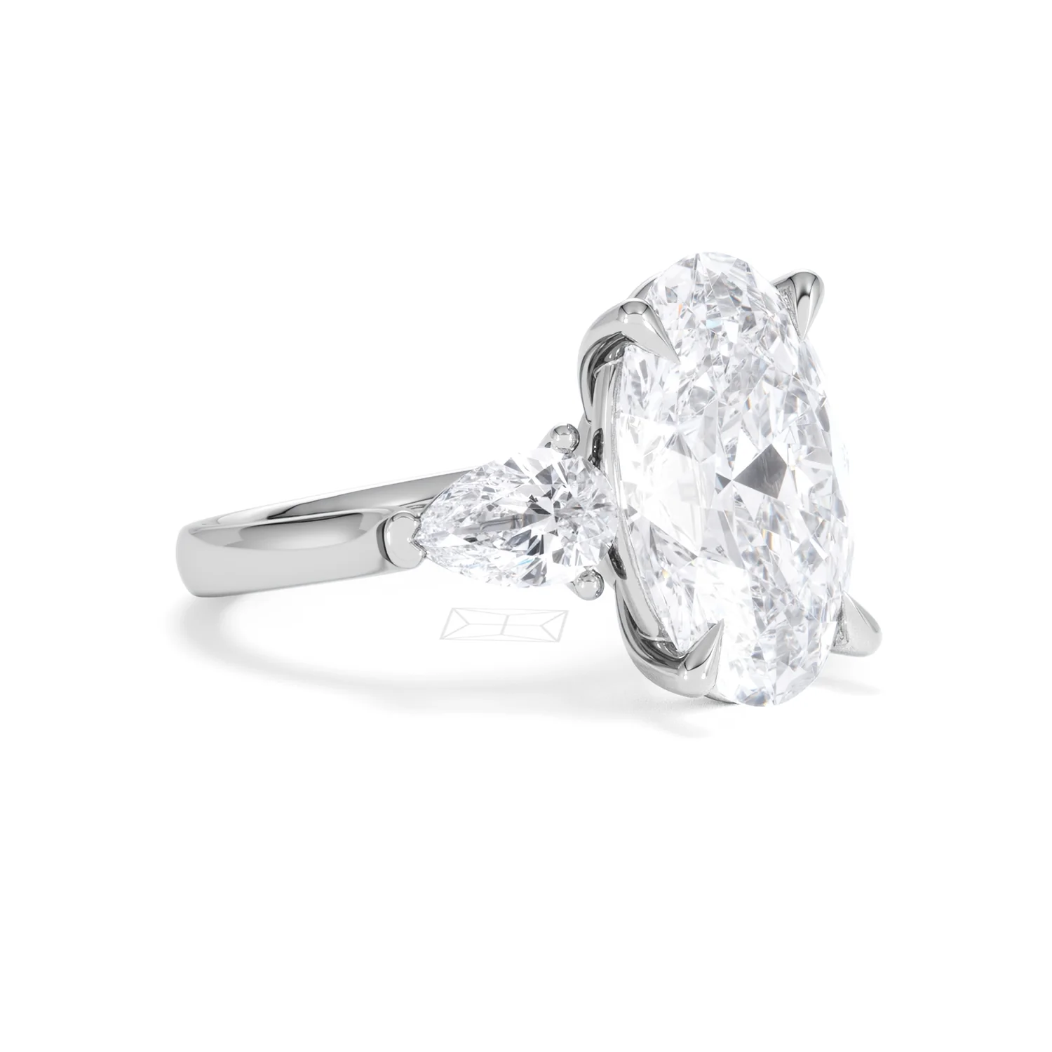 Adore 6.00ct Oval Cut Lab Diamond 3 Stone Engagement Ring in Platinum - Image 16