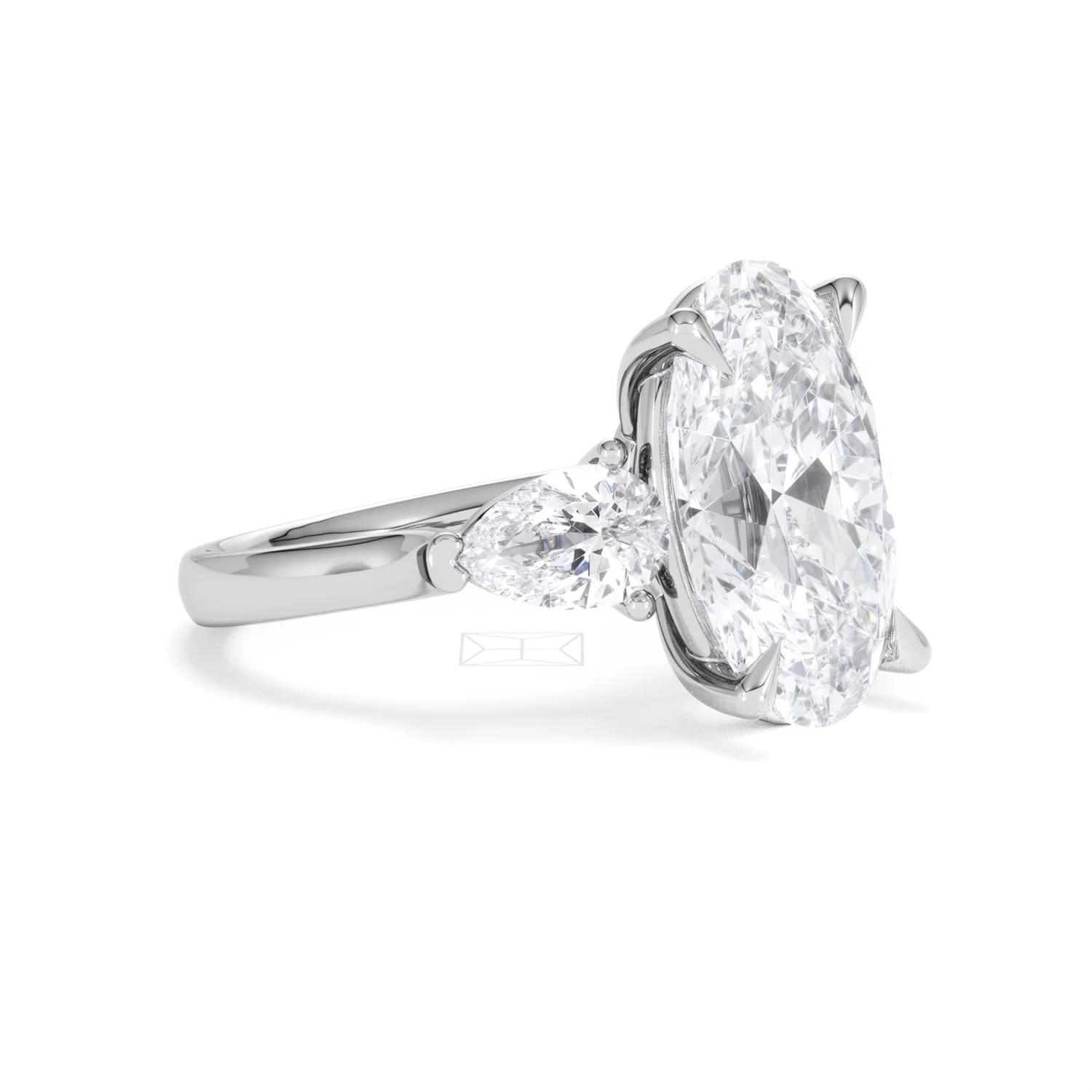 Adore 6.00ct Oval Cut Lab Diamond 3 Stone Engagement Ring in Platinum - Image 17