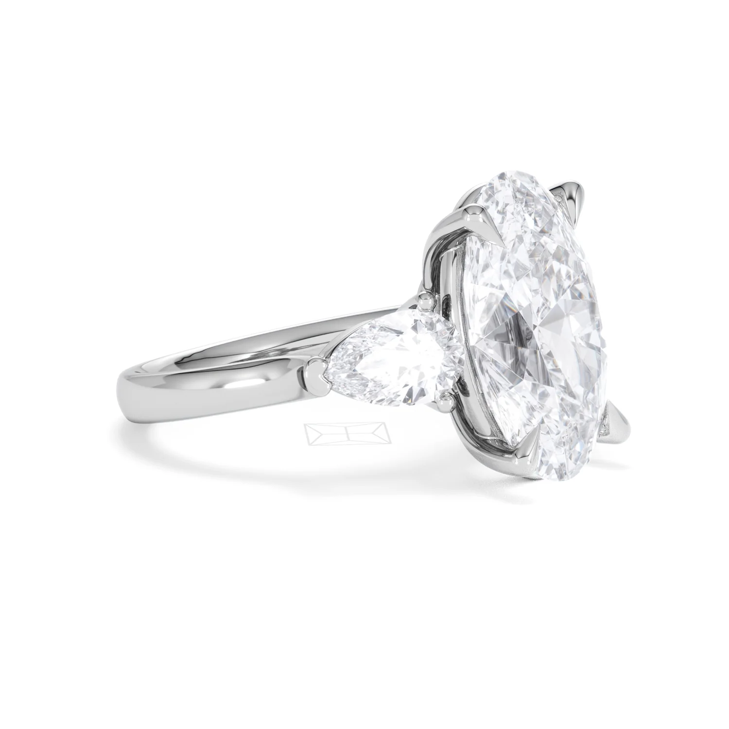 Adore 6.00ct Oval Cut Lab Diamond 3 Stone Engagement Ring in Platinum - Image 18