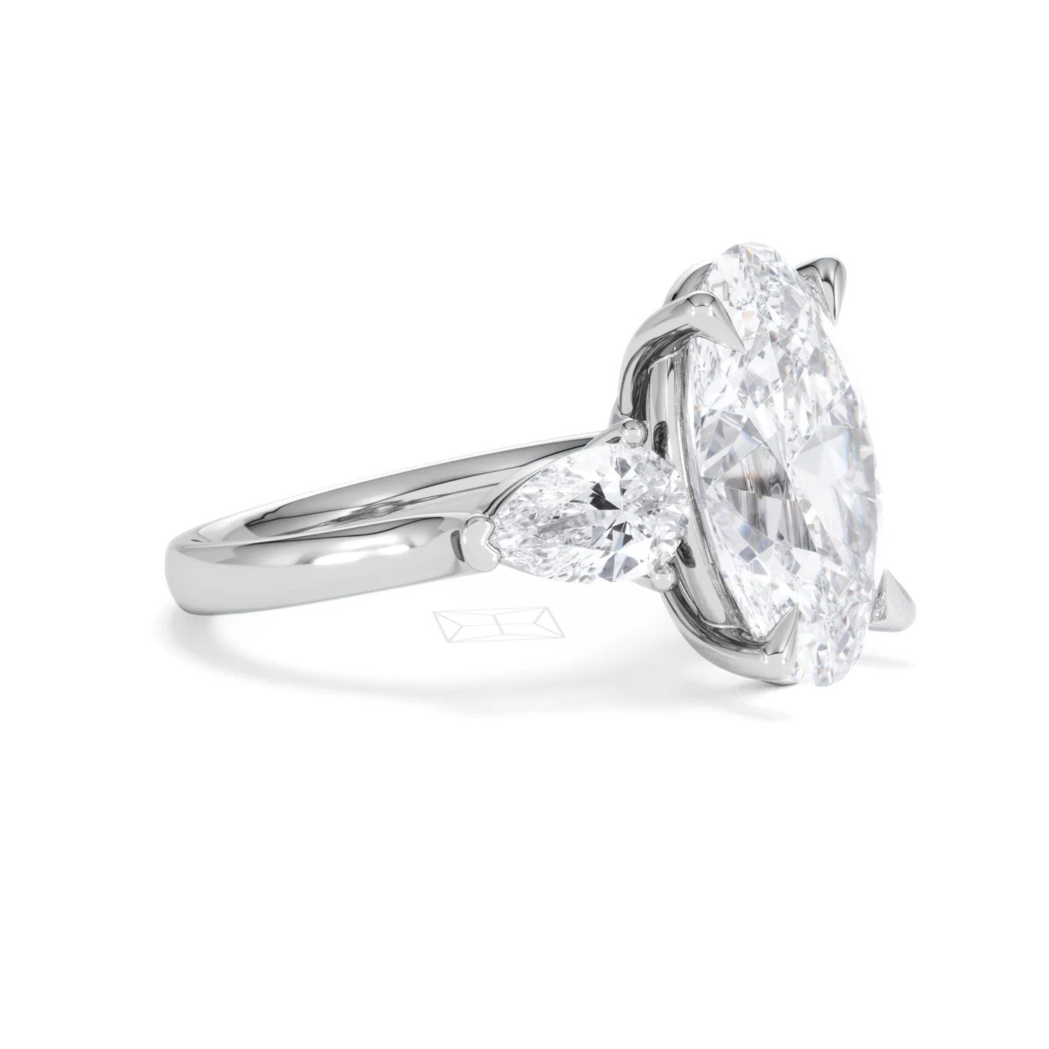 Adore 6.00ct Oval Cut Lab Diamond 3 Stone Engagement Ring in Platinum - Image 19