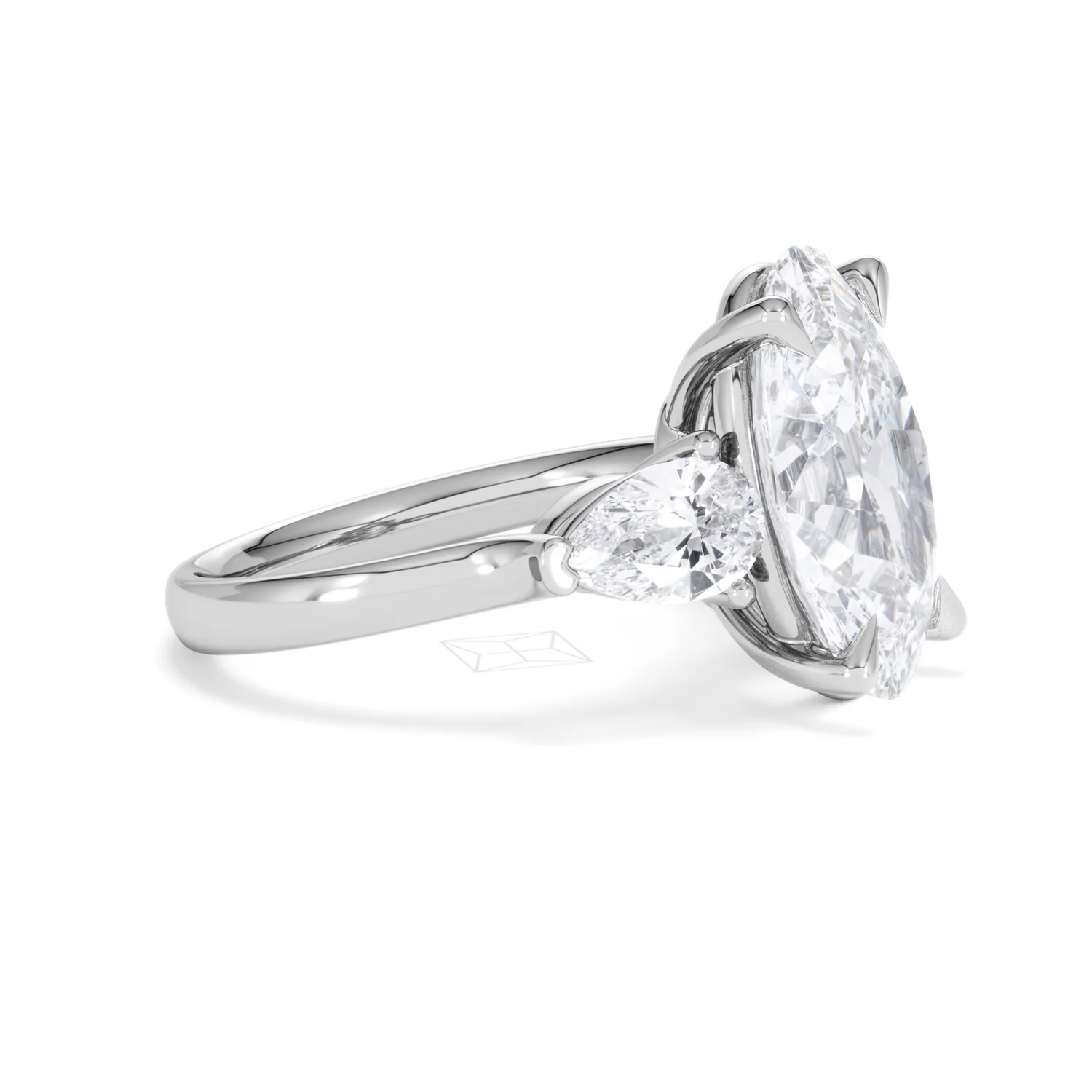 Adore 6.00ct Oval Cut Lab Diamond 3 Stone Engagement Ring in Platinum - Image 21