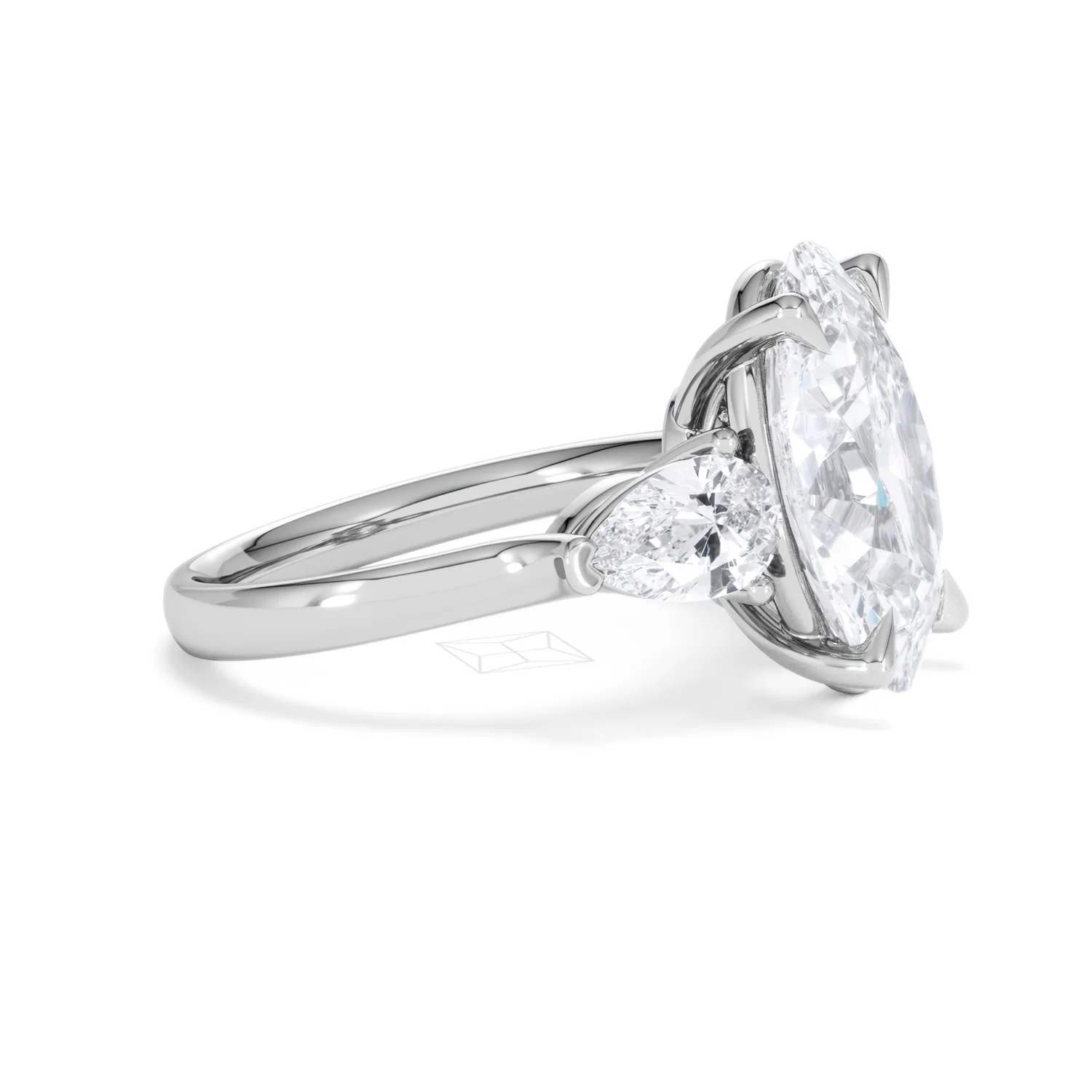 Adore 6.00ct Oval Cut Lab Diamond 3 Stone Engagement Ring in Platinum - Image 22