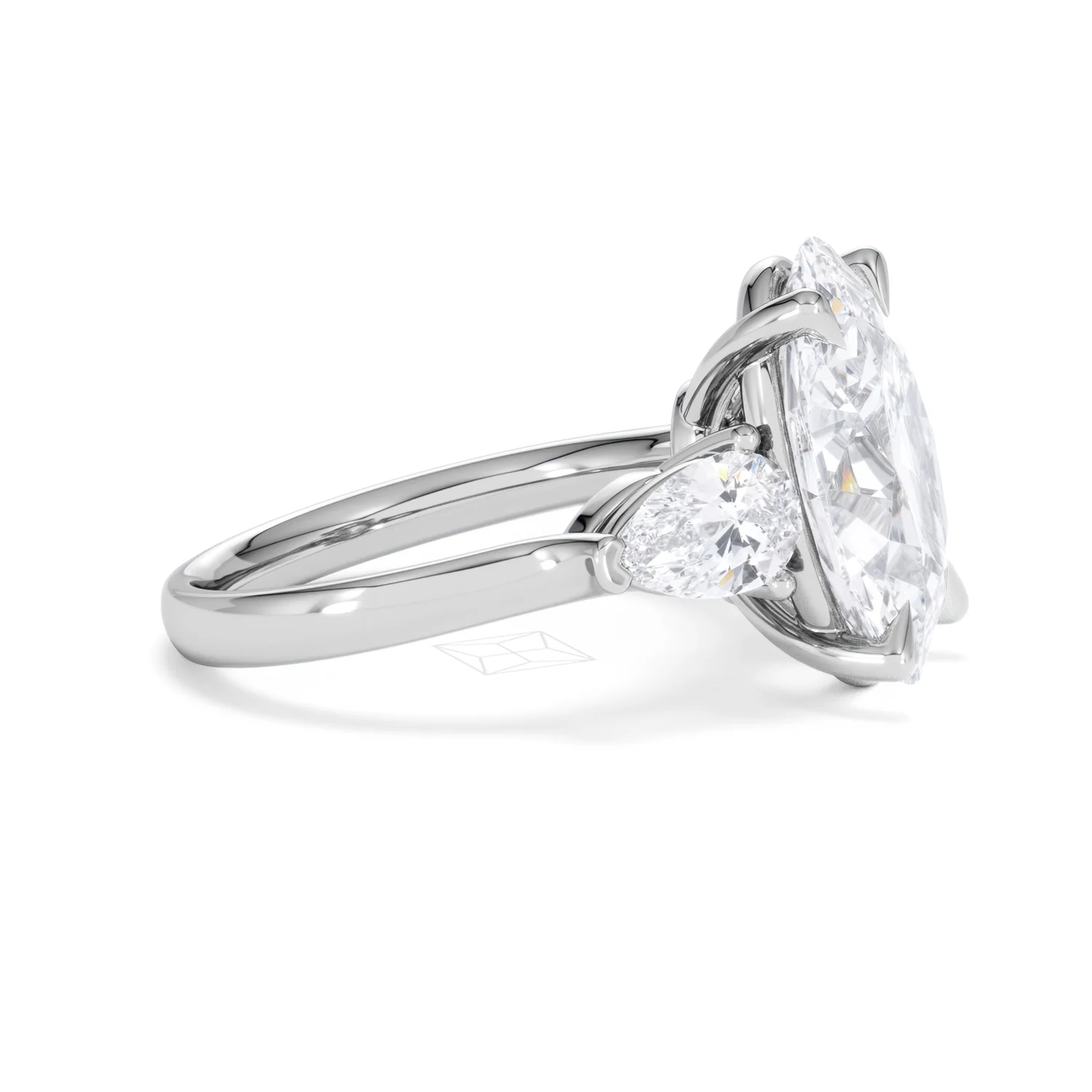 Adore 6.00ct Oval Cut Lab Diamond 3 Stone Engagement Ring in Platinum - Image 23