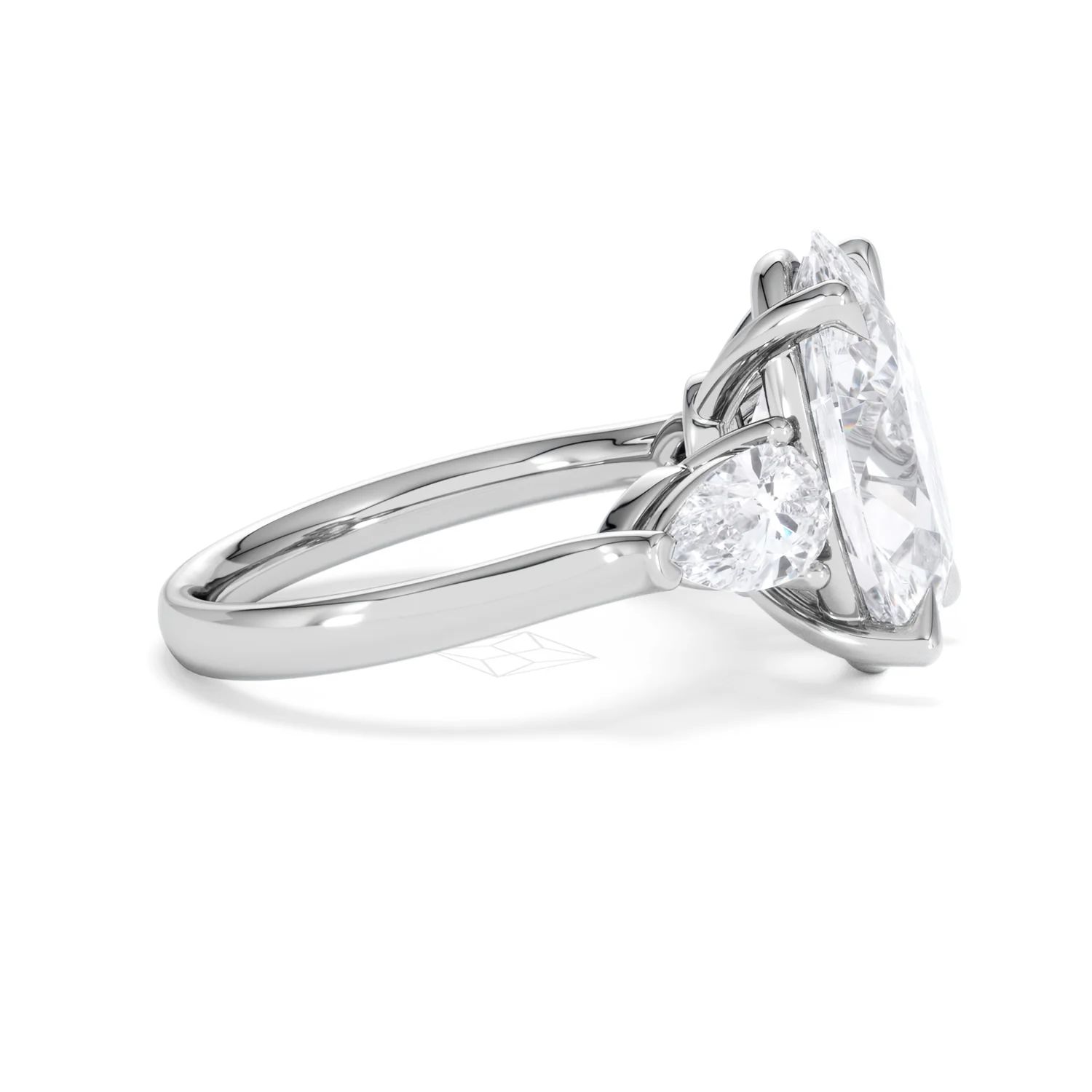 Adore 6.00ct Oval Cut Lab Diamond 3 Stone Engagement Ring in Platinum - Image 25