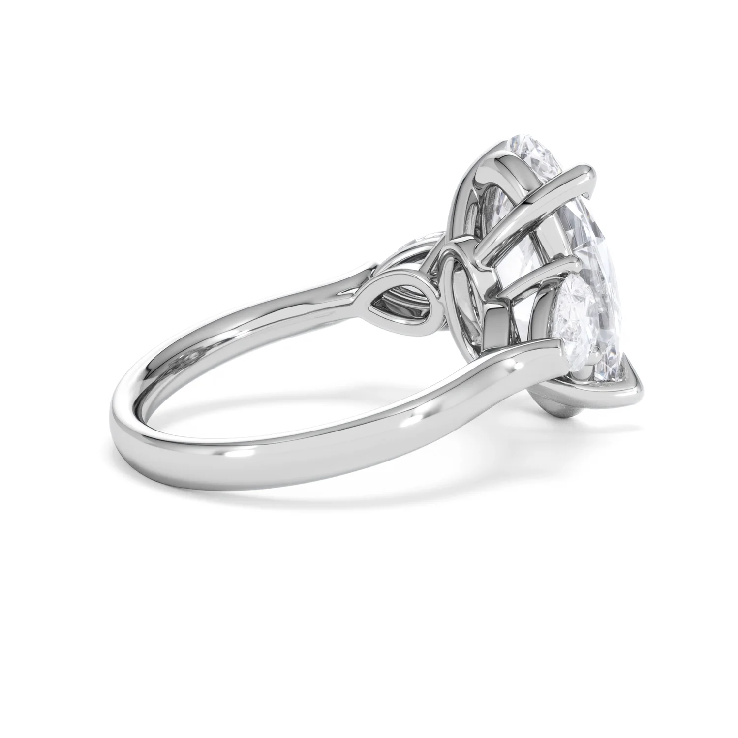 Adore 6.00ct Oval Cut Lab Diamond 3 Stone Engagement Ring in Platinum - Image 33