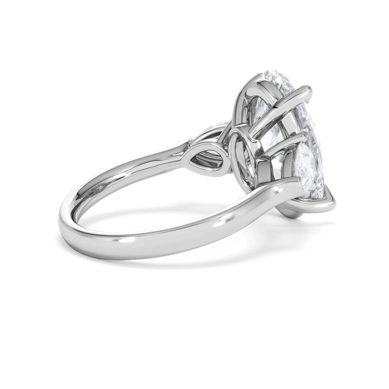 Adore 6.00ct Oval Cut Lab Diamond 3 Stone Engagement Ring in Platinum - Image 34