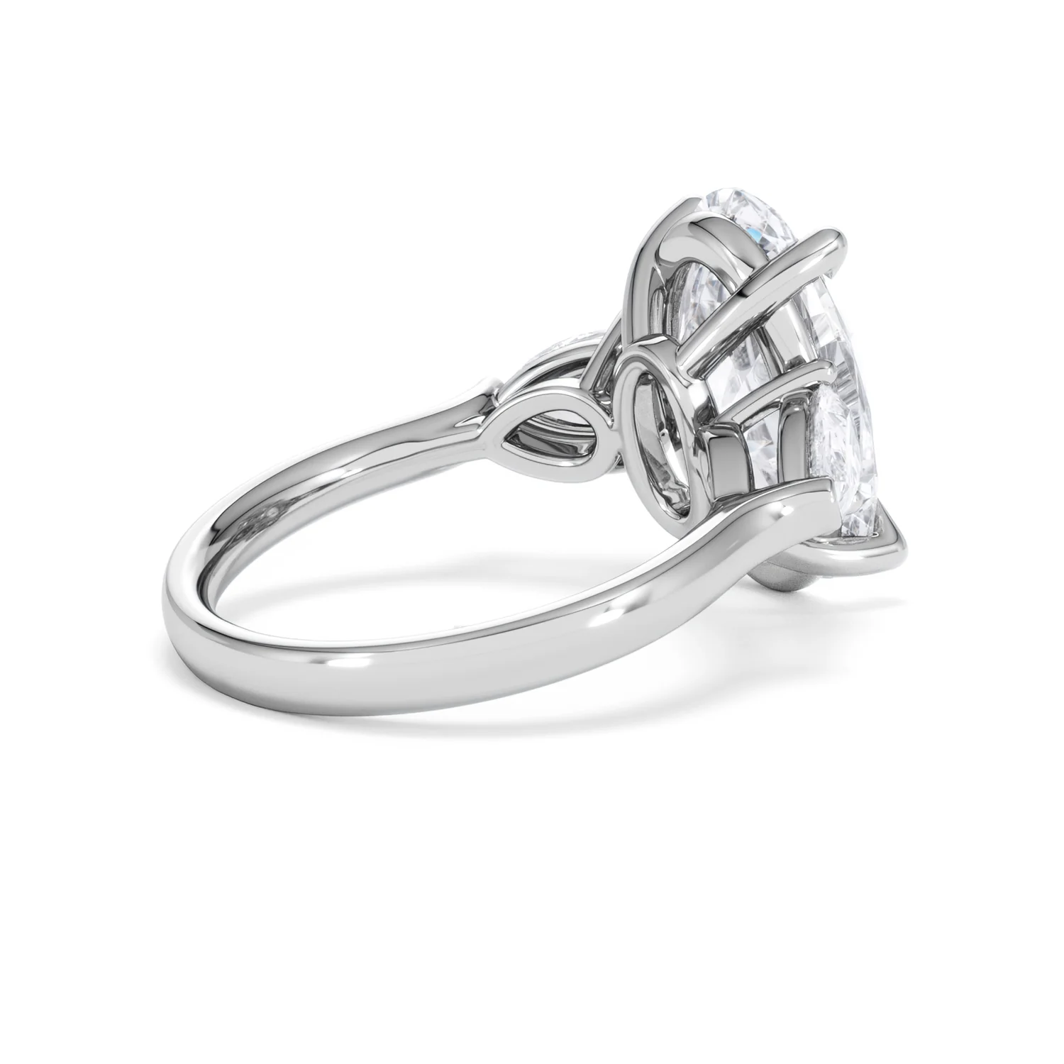 Adore 6.00ct Oval Cut Lab Diamond 3 Stone Engagement Ring in Platinum - Image 35