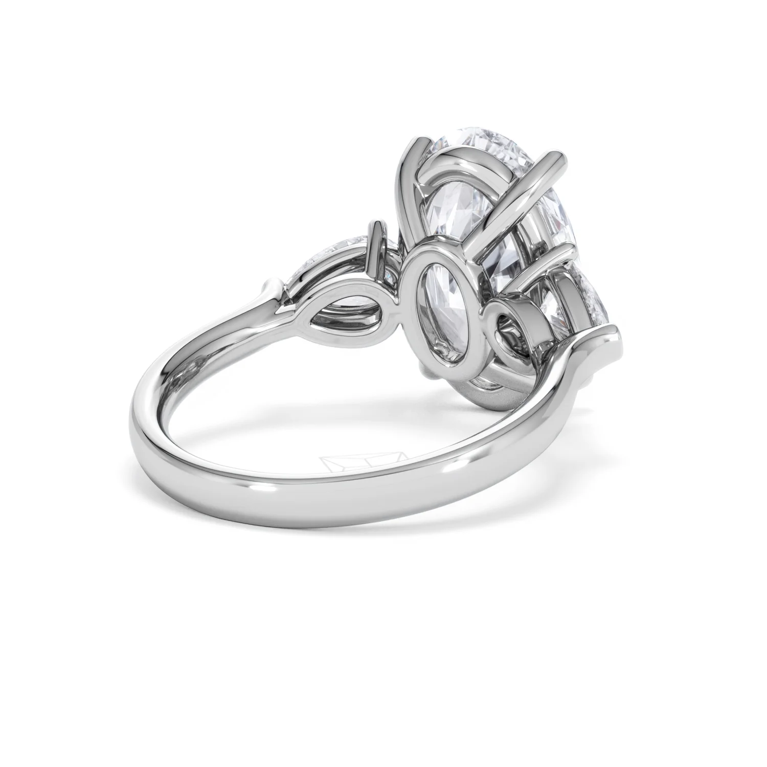 Adore 6.00ct Oval Cut Lab Diamond 3 Stone Engagement Ring in Platinum - Image 40