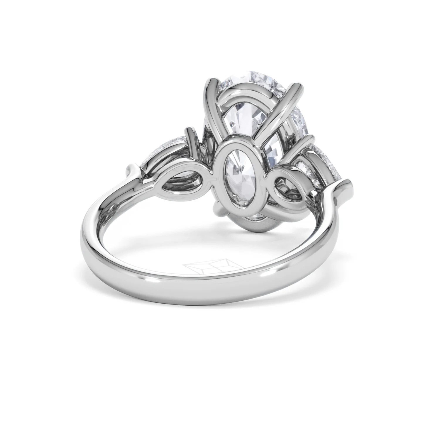 Adore 6.00ct Oval Cut Lab Diamond 3 Stone Engagement Ring in Platinum - Image 43