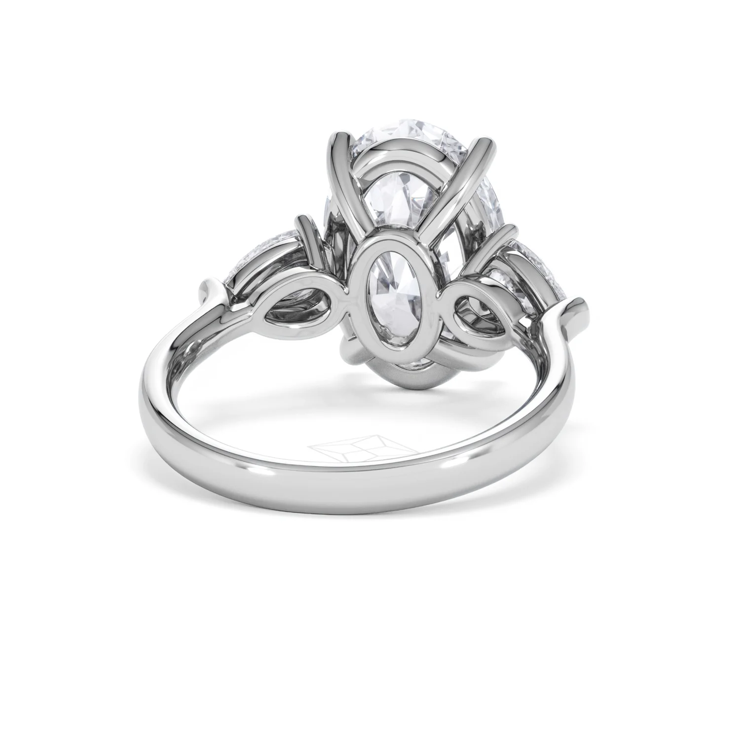 Adore 6.00ct Oval Cut Lab Diamond 3 Stone Engagement Ring in Platinum - Image 44