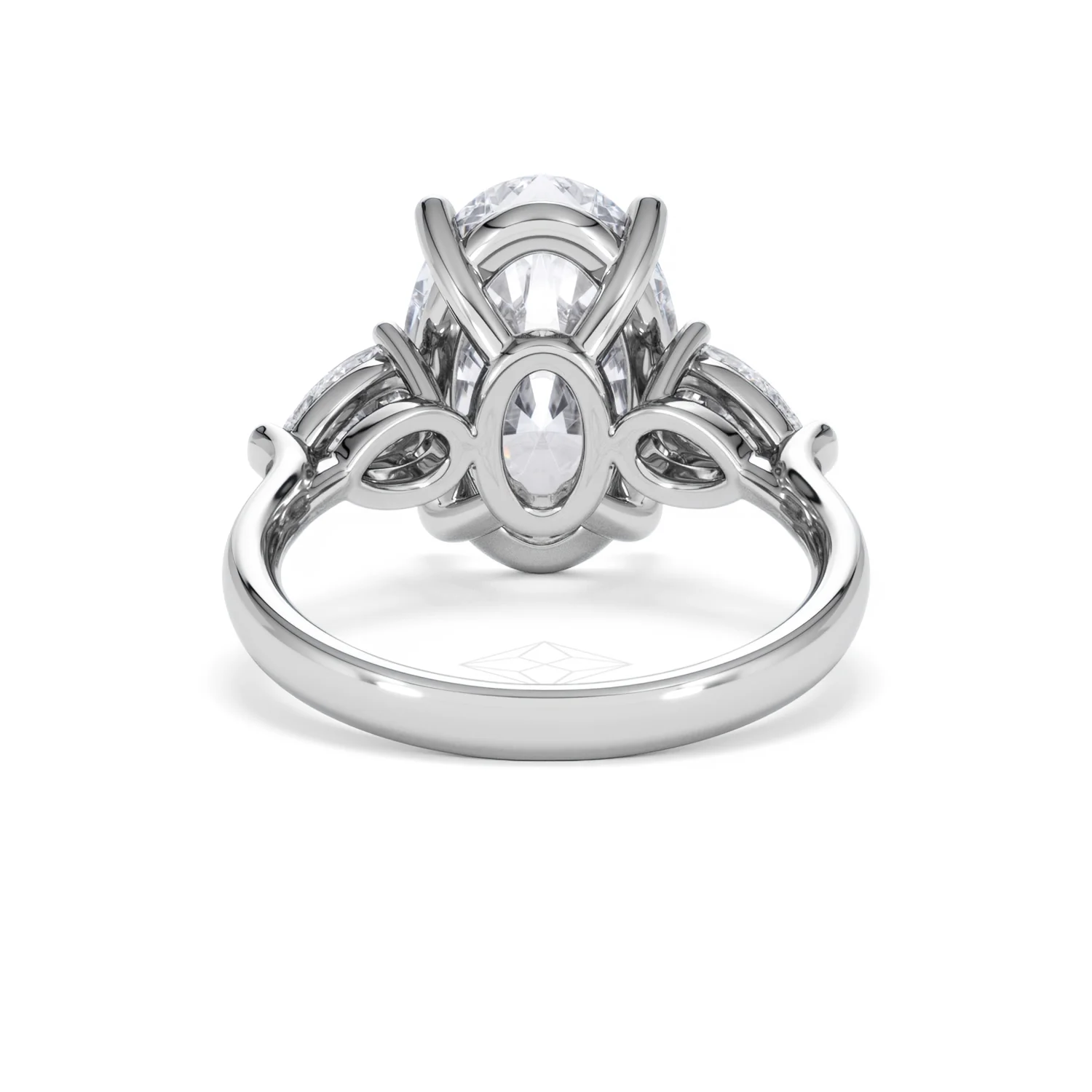 Adore 6.00ct Oval Cut Lab Diamond 3 Stone Engagement Ring in Platinum - Image 47