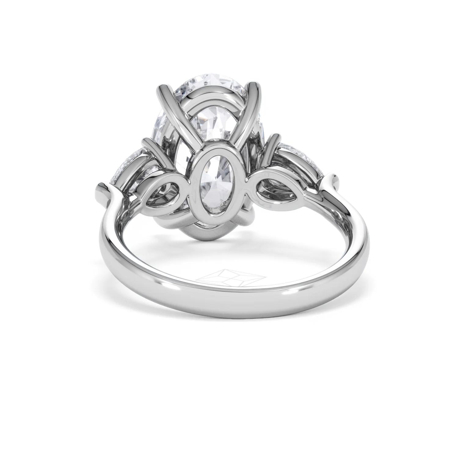 Adore 6.00ct Oval Cut Lab Diamond 3 Stone Engagement Ring in Platinum - Image 49