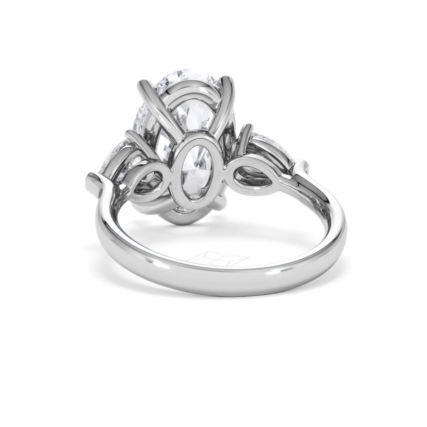Adore 6.00ct Oval Cut Lab Diamond 3 Stone Engagement Ring in Platinum - Image 50