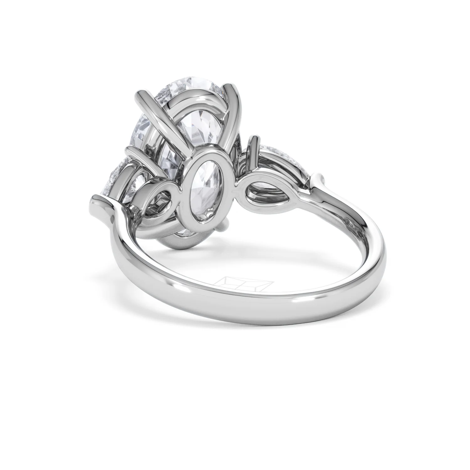 Adore 6.00ct Oval Cut Lab Diamond 3 Stone Engagement Ring in Platinum - Image 52