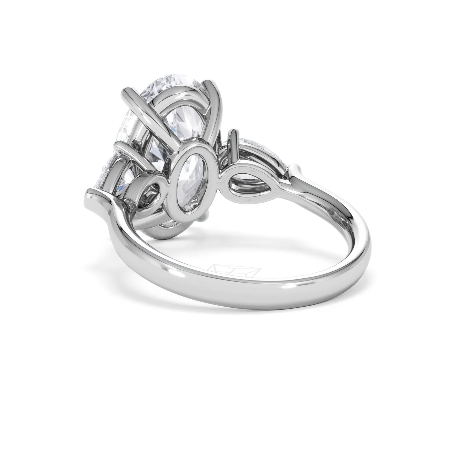 Adore 6.00ct Oval Cut Lab Diamond 3 Stone Engagement Ring in Platinum - Image 53