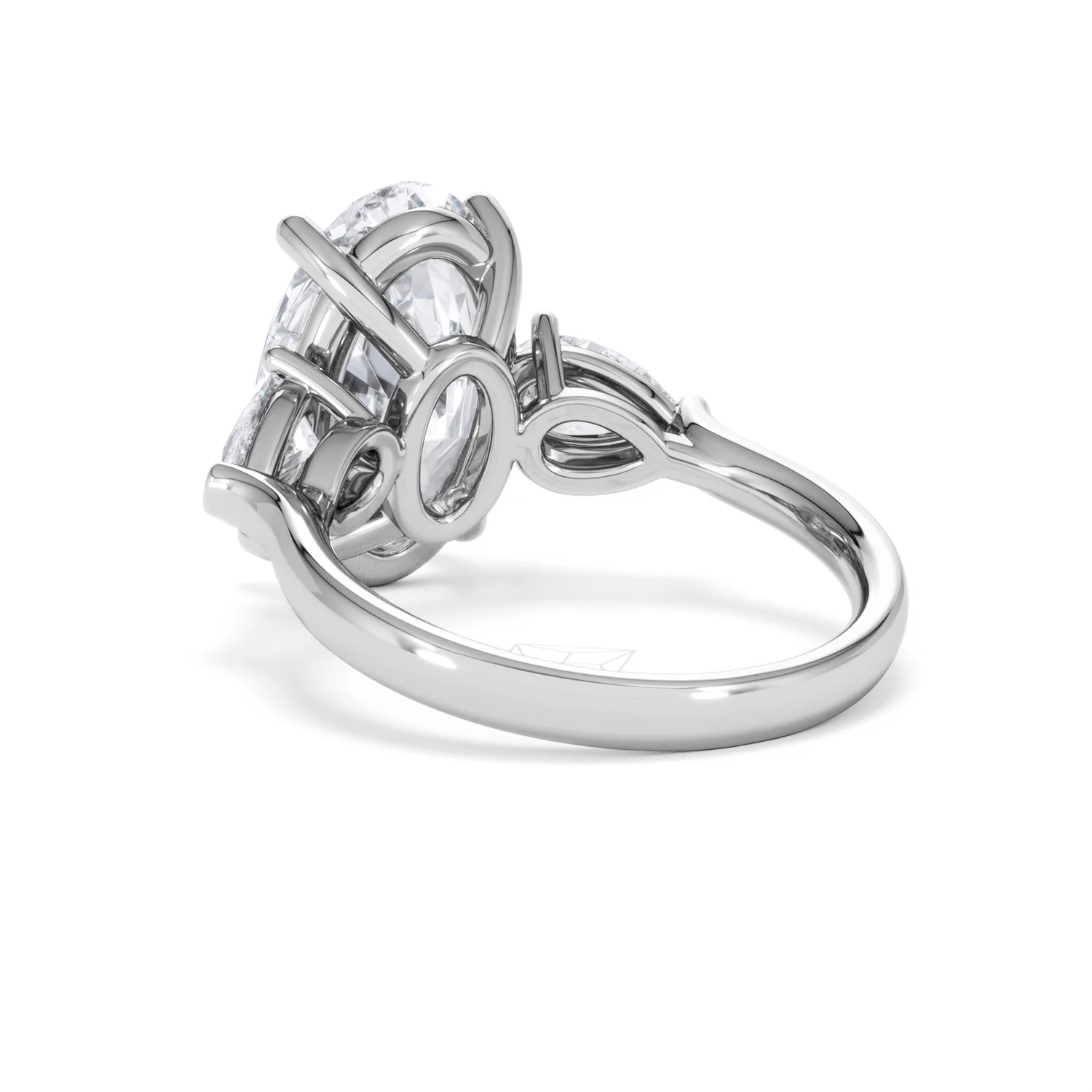 Adore 6.00ct Oval Cut Lab Diamond 3 Stone Engagement Ring in Platinum - Image 54