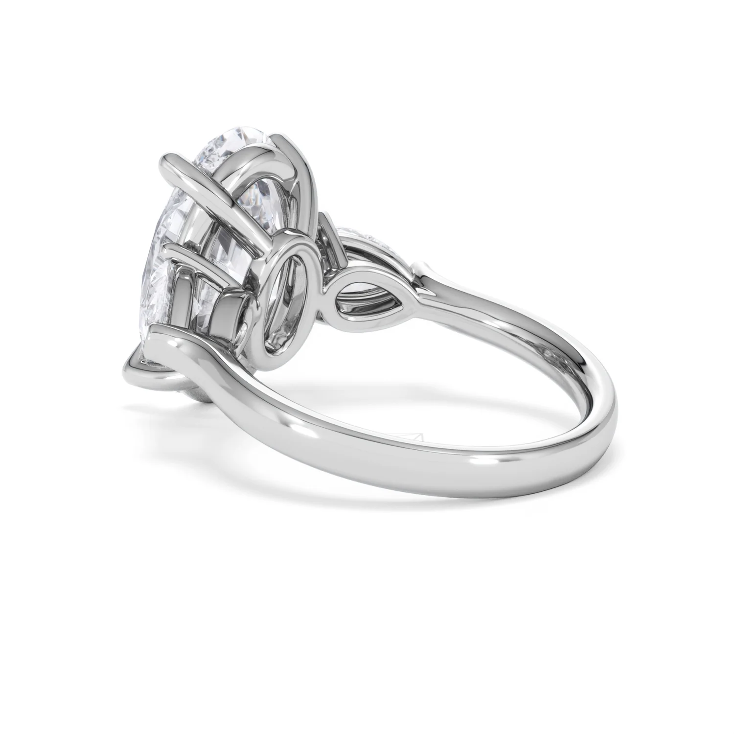 Adore 6.00ct Oval Cut Lab Diamond 3 Stone Engagement Ring in Platinum - Image 57