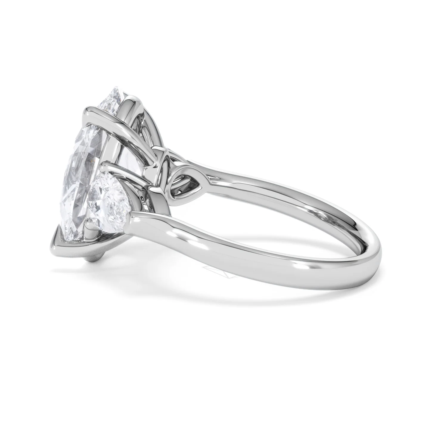 Adore 6.00ct Oval Cut Lab Diamond 3 Stone Engagement Ring in Platinum - Image 64