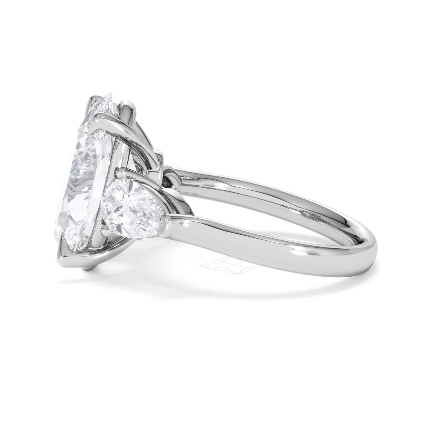 Adore 6.00ct Oval Cut Lab Diamond 3 Stone Engagement Ring in Platinum - Image 68