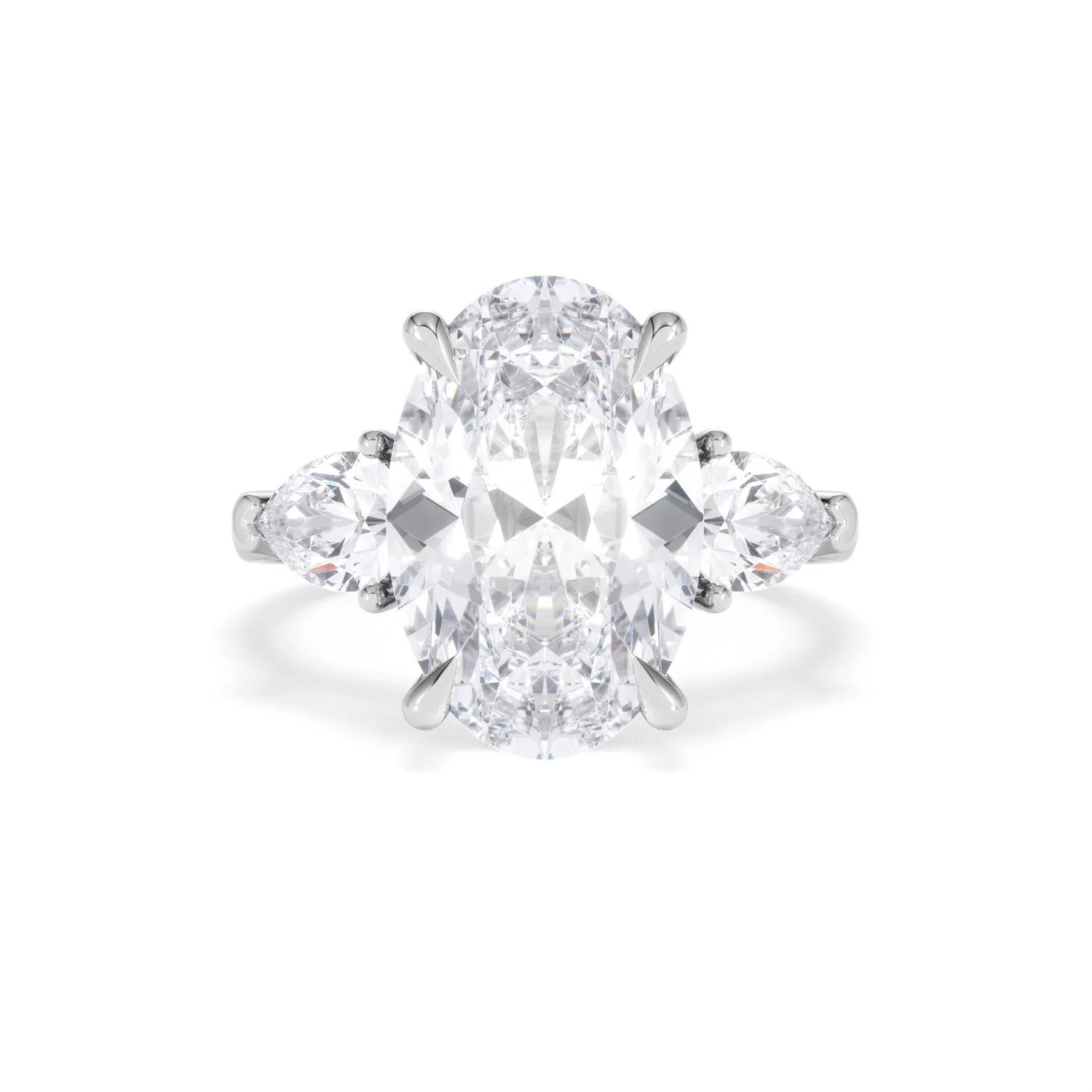Adore 6.00ct Oval Cut Lab Diamond 3 Stone Engagement Ring in Platinum - Image 7
