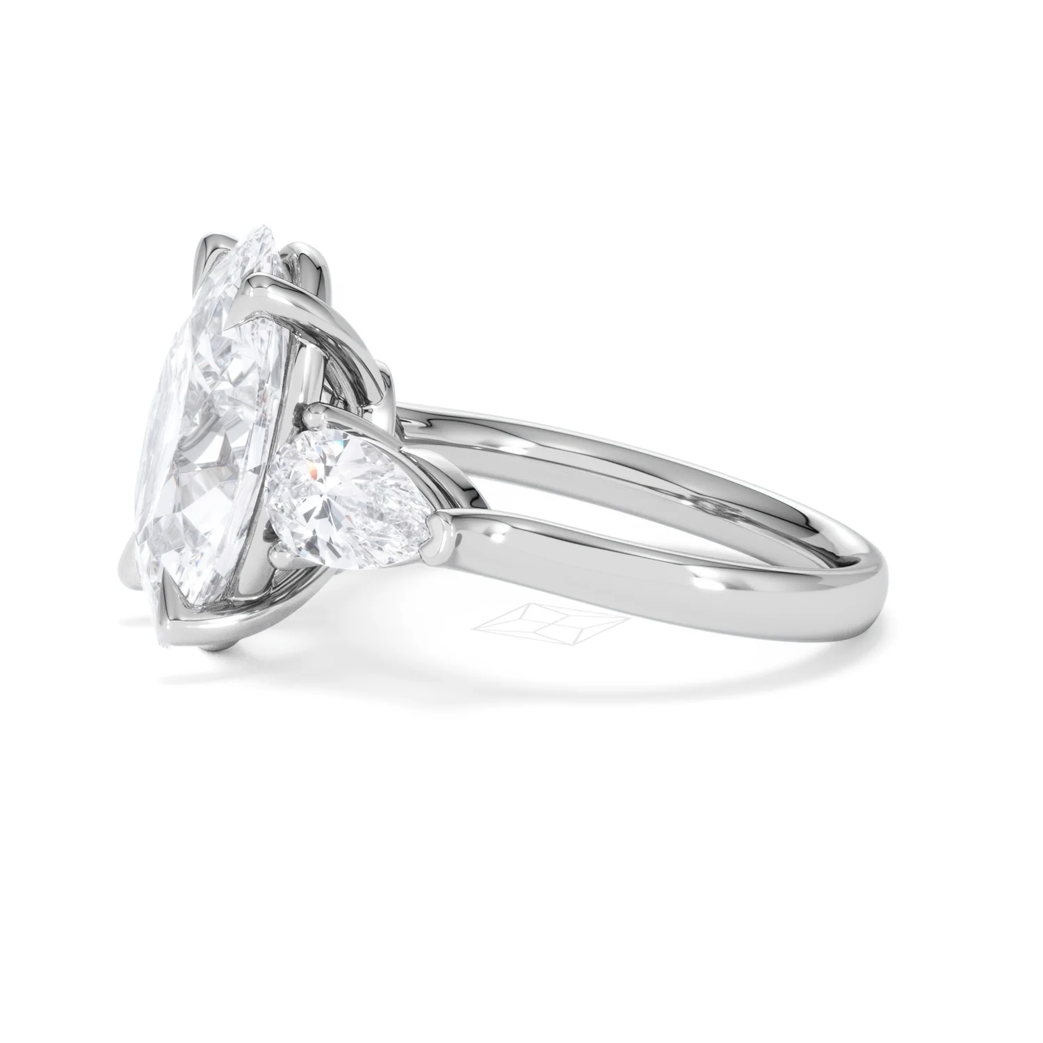 Adore 6.00ct Oval Cut Lab Diamond 3 Stone Engagement Ring in Platinum - Image 70