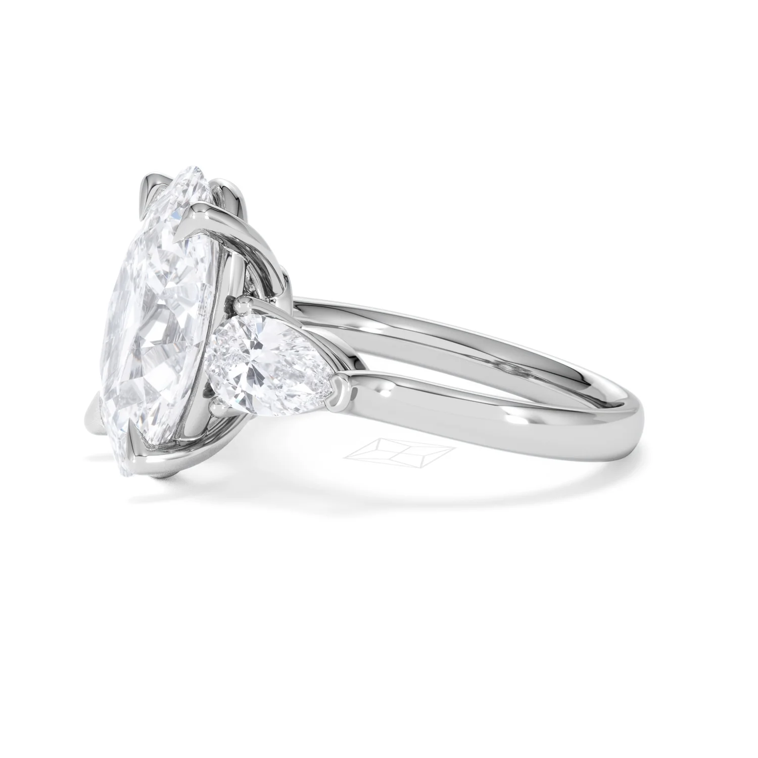 Adore 6.00ct Oval Cut Lab Diamond 3 Stone Engagement Ring in Platinum - Image 71