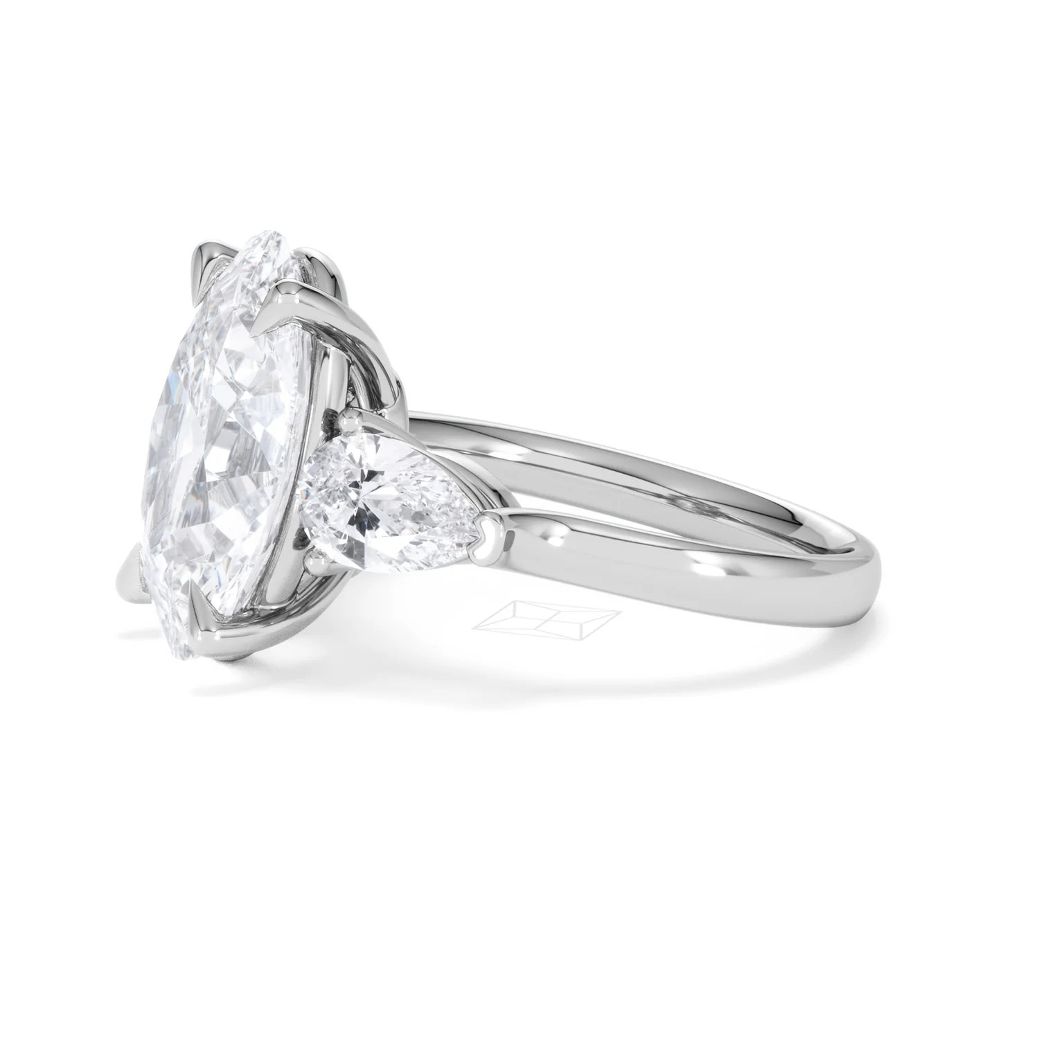 Adore 6.00ct Oval Cut Lab Diamond 3 Stone Engagement Ring in Platinum - Image 72
