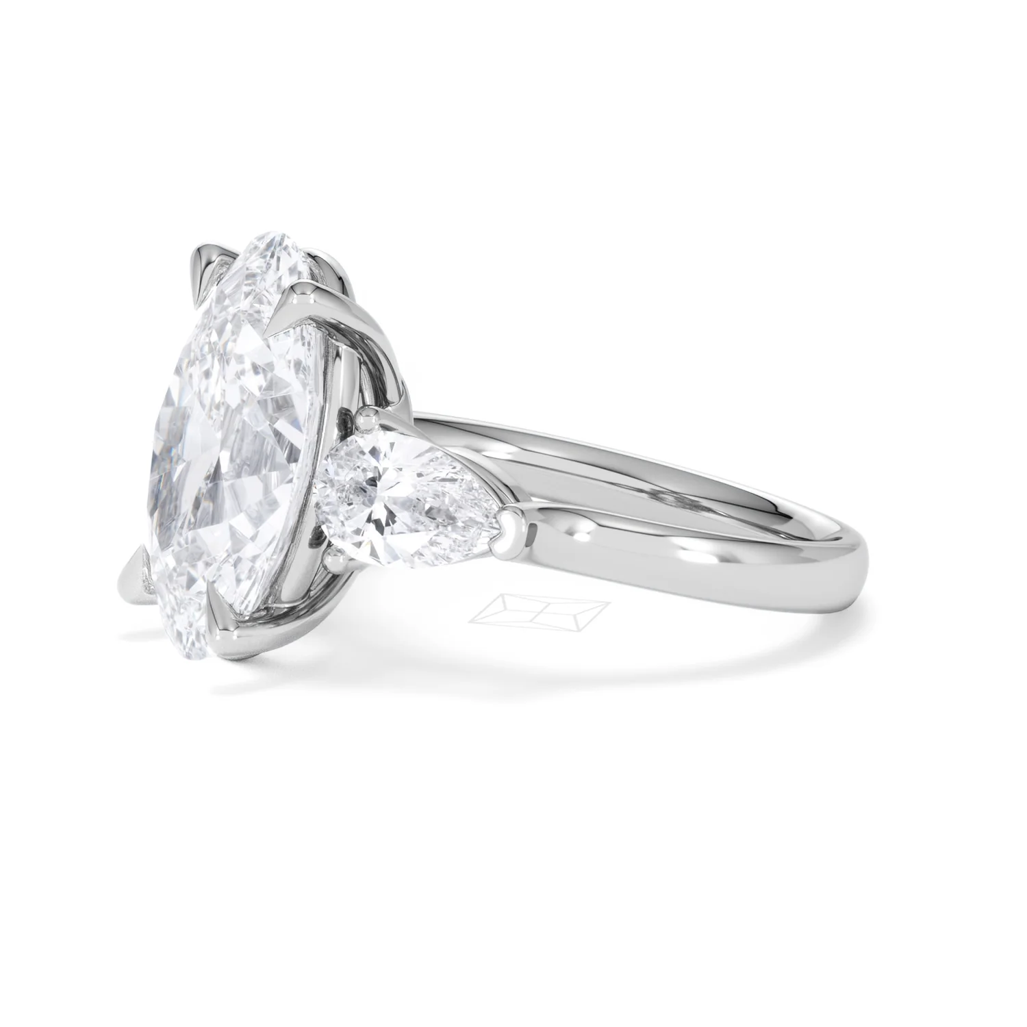 Adore 6.00ct Oval Cut Lab Diamond 3 Stone Engagement Ring in Platinum - Image 73