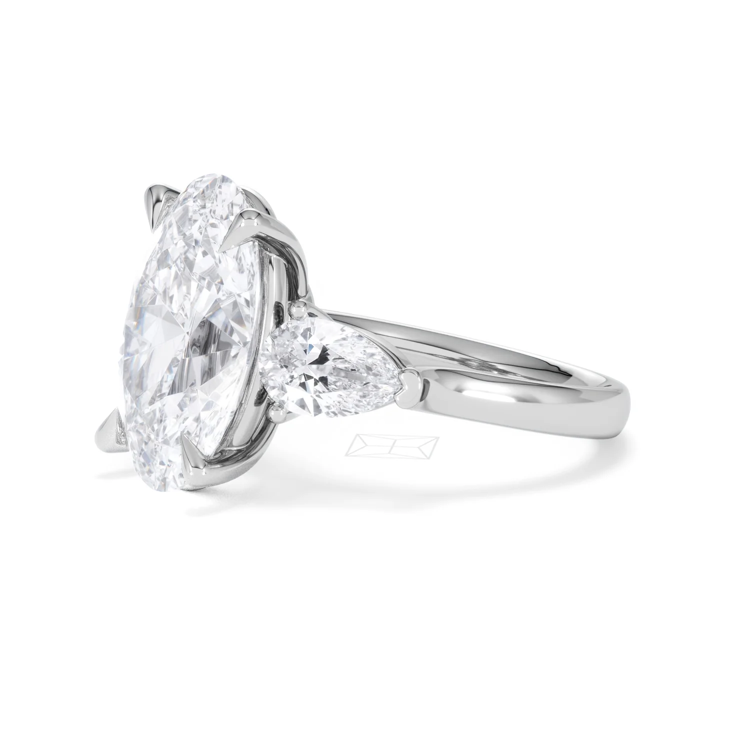 Adore 6.00ct Oval Cut Lab Diamond 3 Stone Engagement Ring in Platinum - Image 75