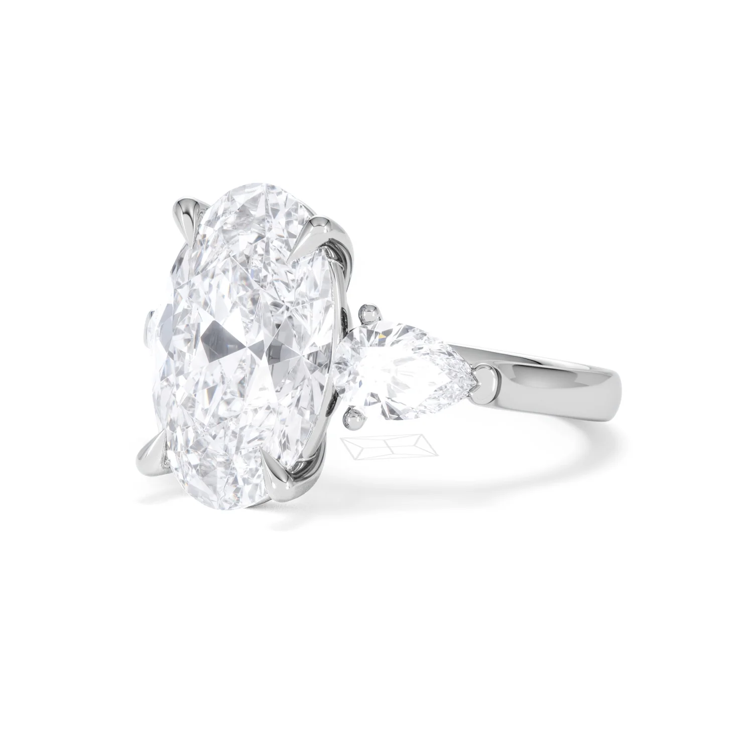Adore 6.00ct Oval Cut Lab Diamond 3 Stone Engagement Ring in Platinum - Image 79