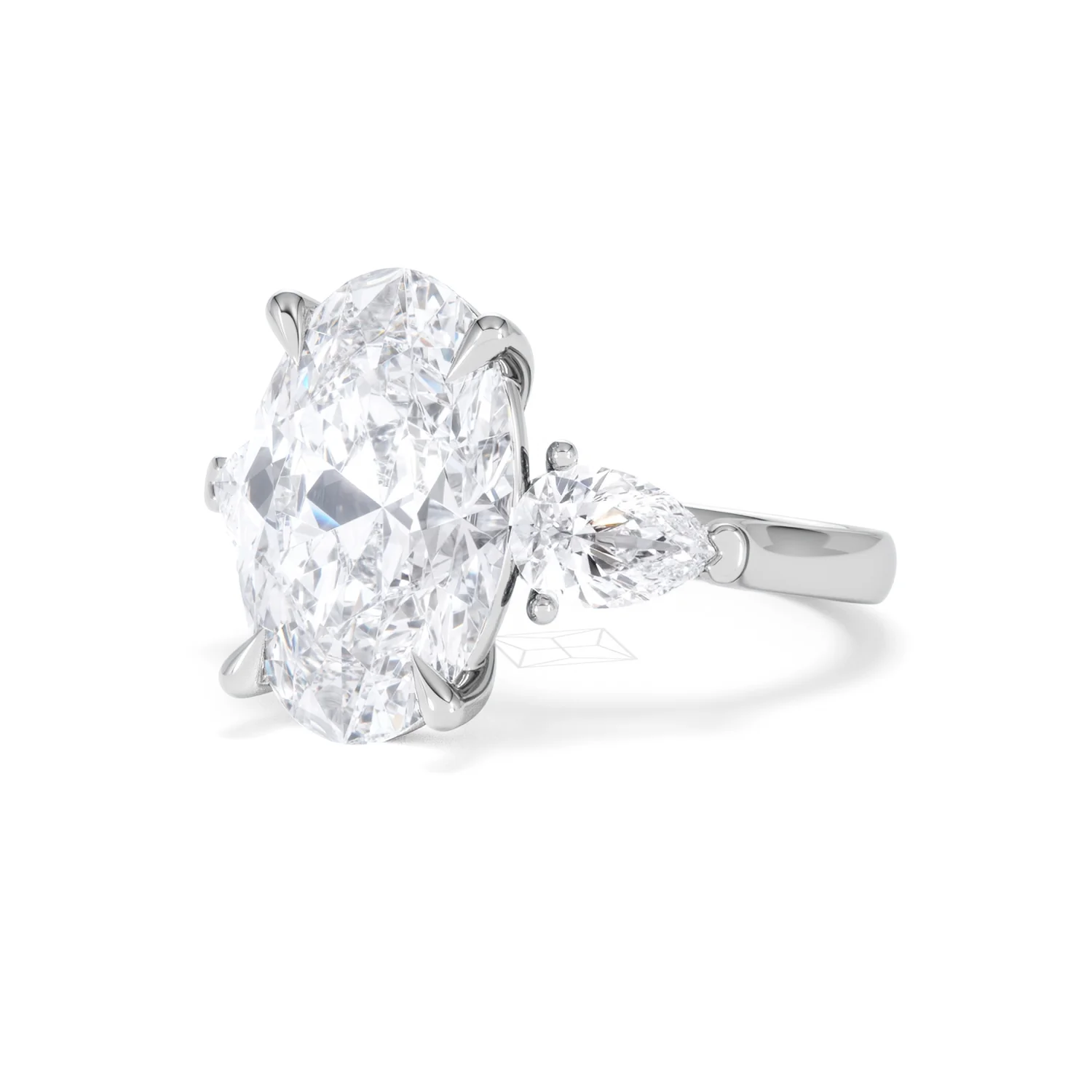 Adore 6.00ct Oval Cut Lab Diamond 3 Stone Engagement Ring in Platinum - Image 80