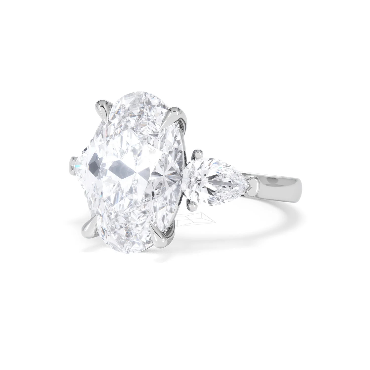 Adore 6.00ct Oval Cut Lab Diamond 3 Stone Engagement Ring in Platinum - Image 81