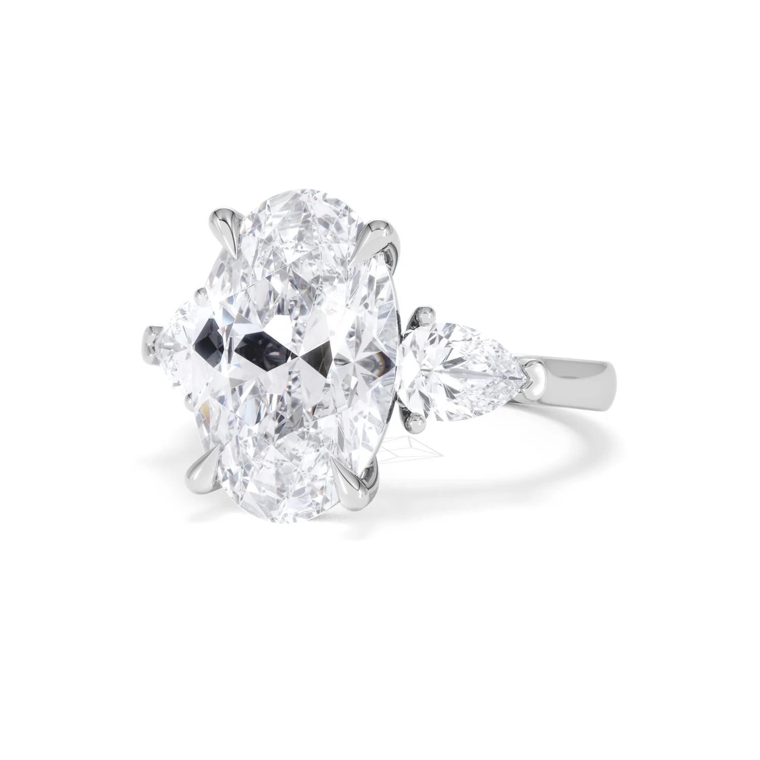 Adore 6.00ct Oval Cut Lab Diamond 3 Stone Engagement Ring in Platinum - Image 82