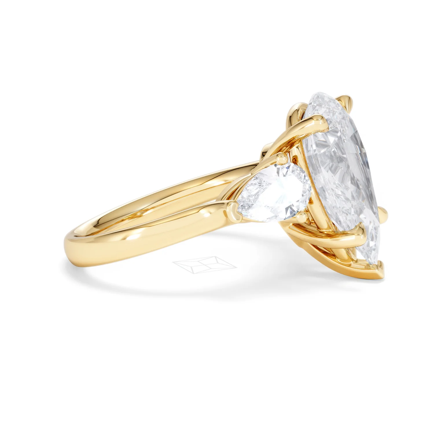 Adore 6.00ct Pear Cut Lab Diamond 3 Stone Engagement Ring in 18K Yellow Gold - Image 23