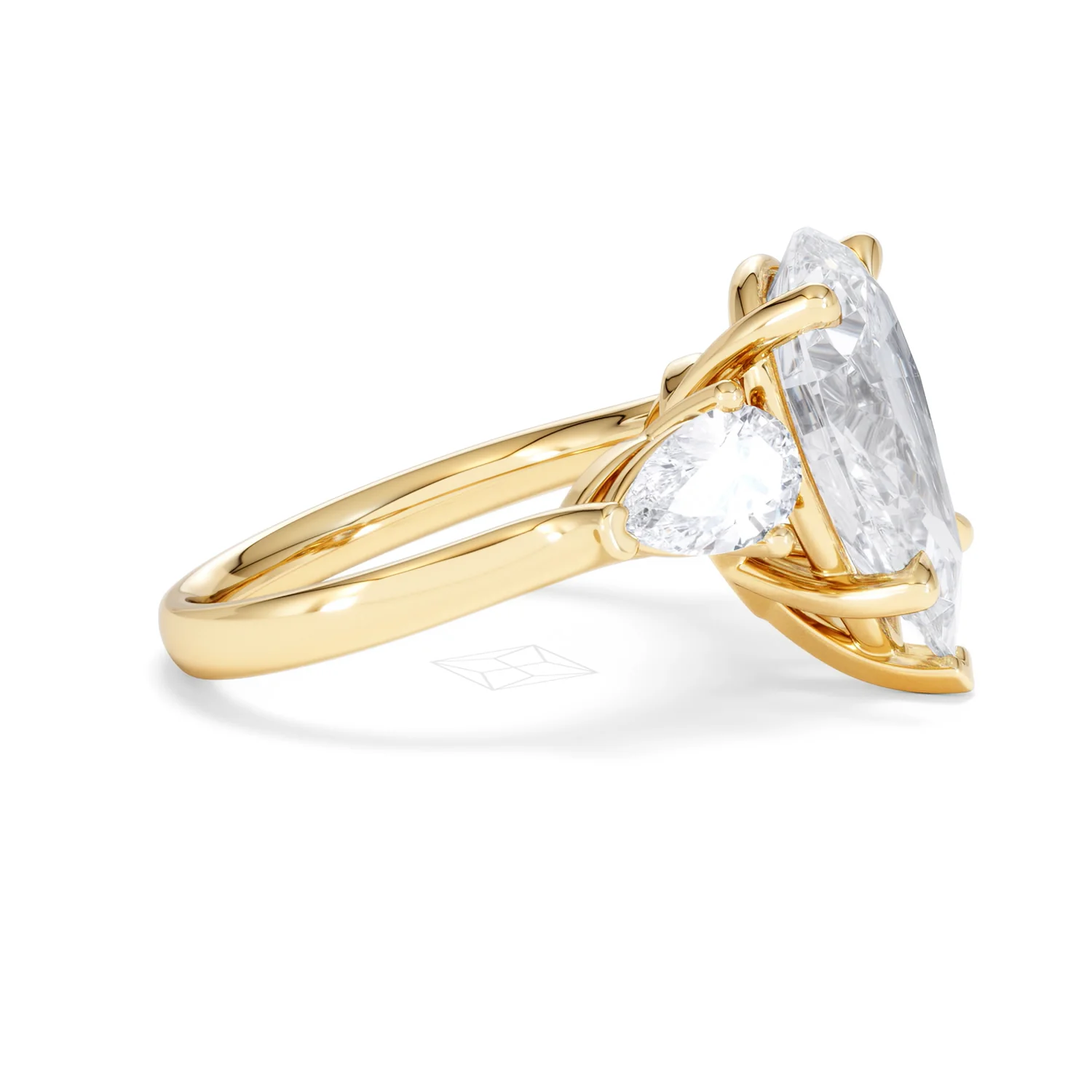 Adore 6.00ct Pear Cut Lab Diamond 3 Stone Engagement Ring in 18K Yellow Gold - Image 24
