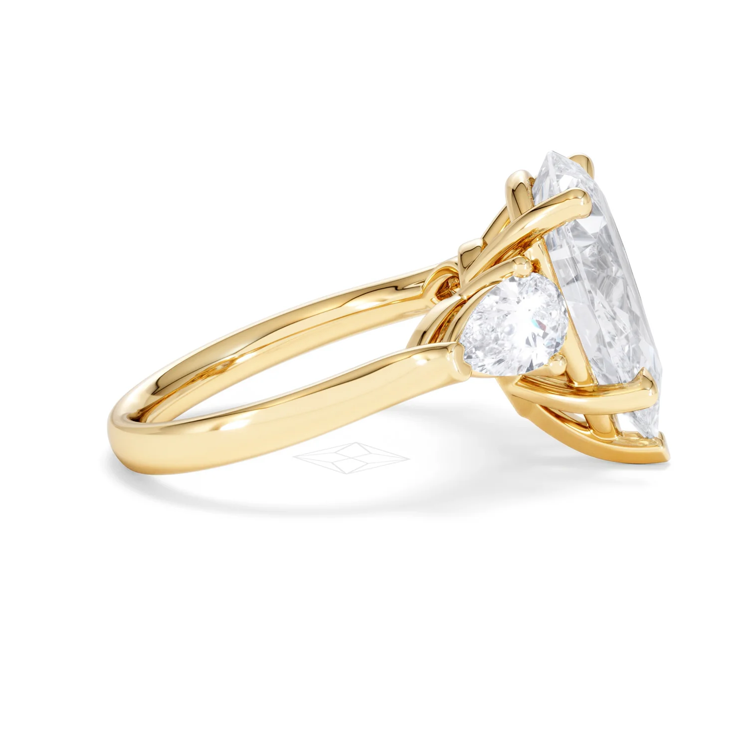 Adore 6.00ct Pear Cut Lab Diamond 3 Stone Engagement Ring in 18K Yellow Gold - Image 26