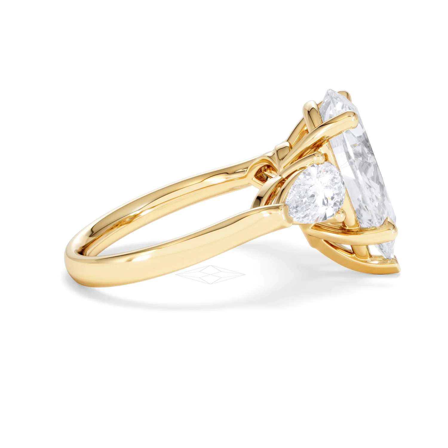 Adore 6.00ct Pear Cut Lab Diamond 3 Stone Engagement Ring in 18K Yellow Gold - Image 27