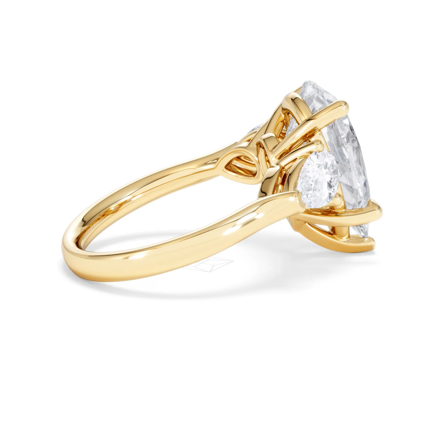 Adore 6.00ct Pear Cut Lab Diamond 3 Stone Engagement Ring in 18K Yellow Gold - Image 30