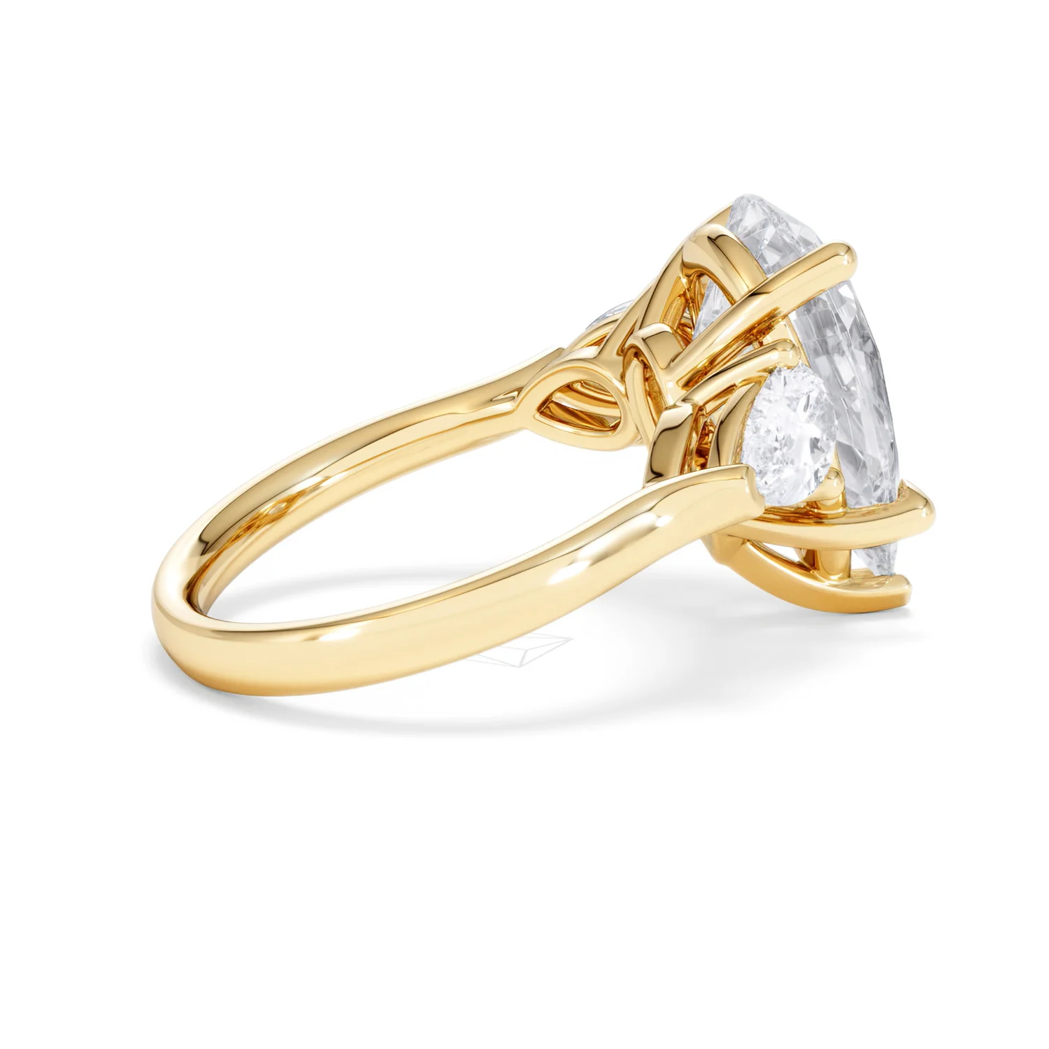 Adore 6.00ct Pear Cut Lab Diamond 3 Stone Engagement Ring in 18K Yellow Gold - Image 31