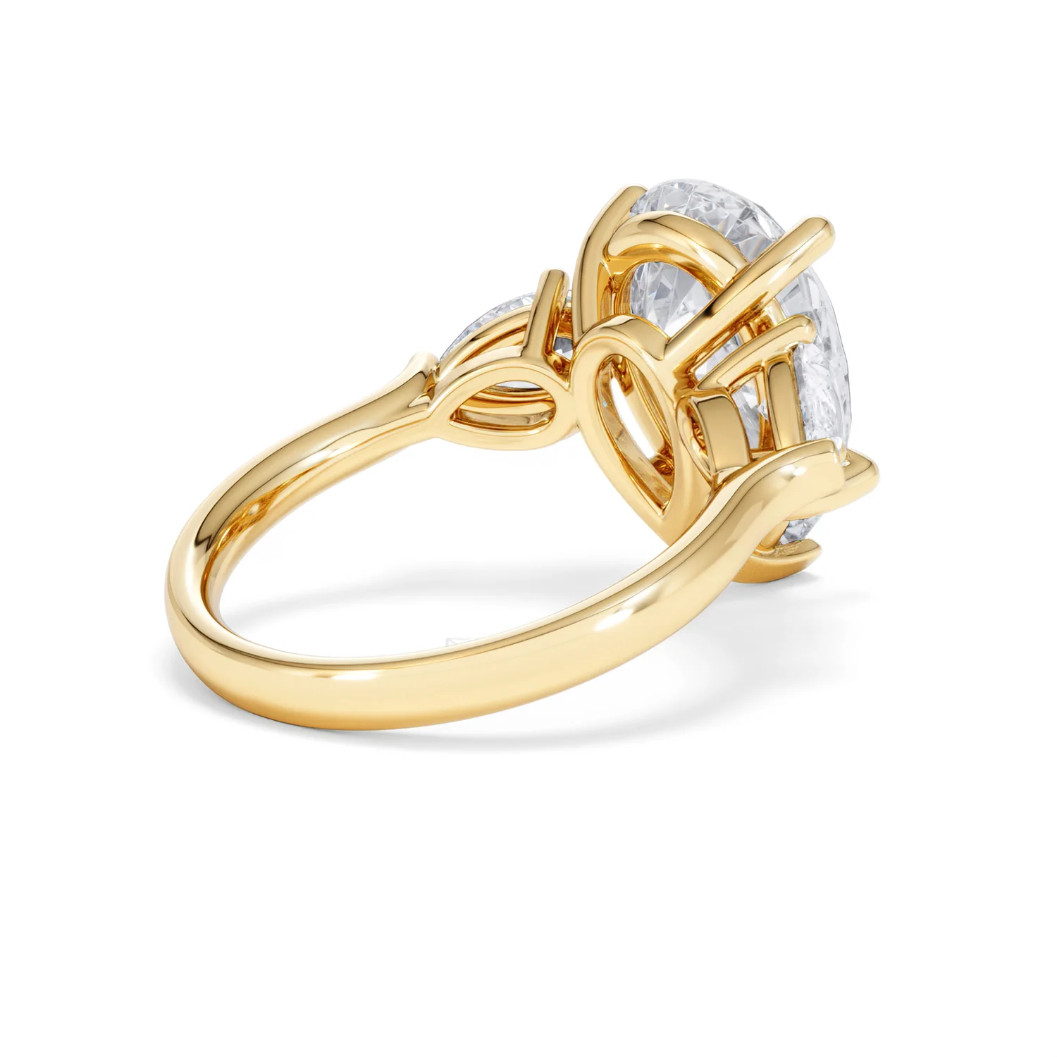 Adore 6.00ct Pear Cut Lab Diamond 3 Stone Engagement Ring in 18K Yellow Gold - Image 37