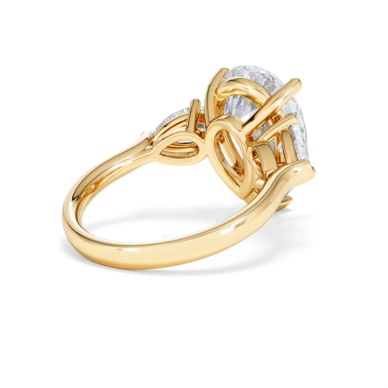 Adore 6.00ct Pear Cut Lab Diamond 3 Stone Engagement Ring in 18K Yellow Gold - Image 38