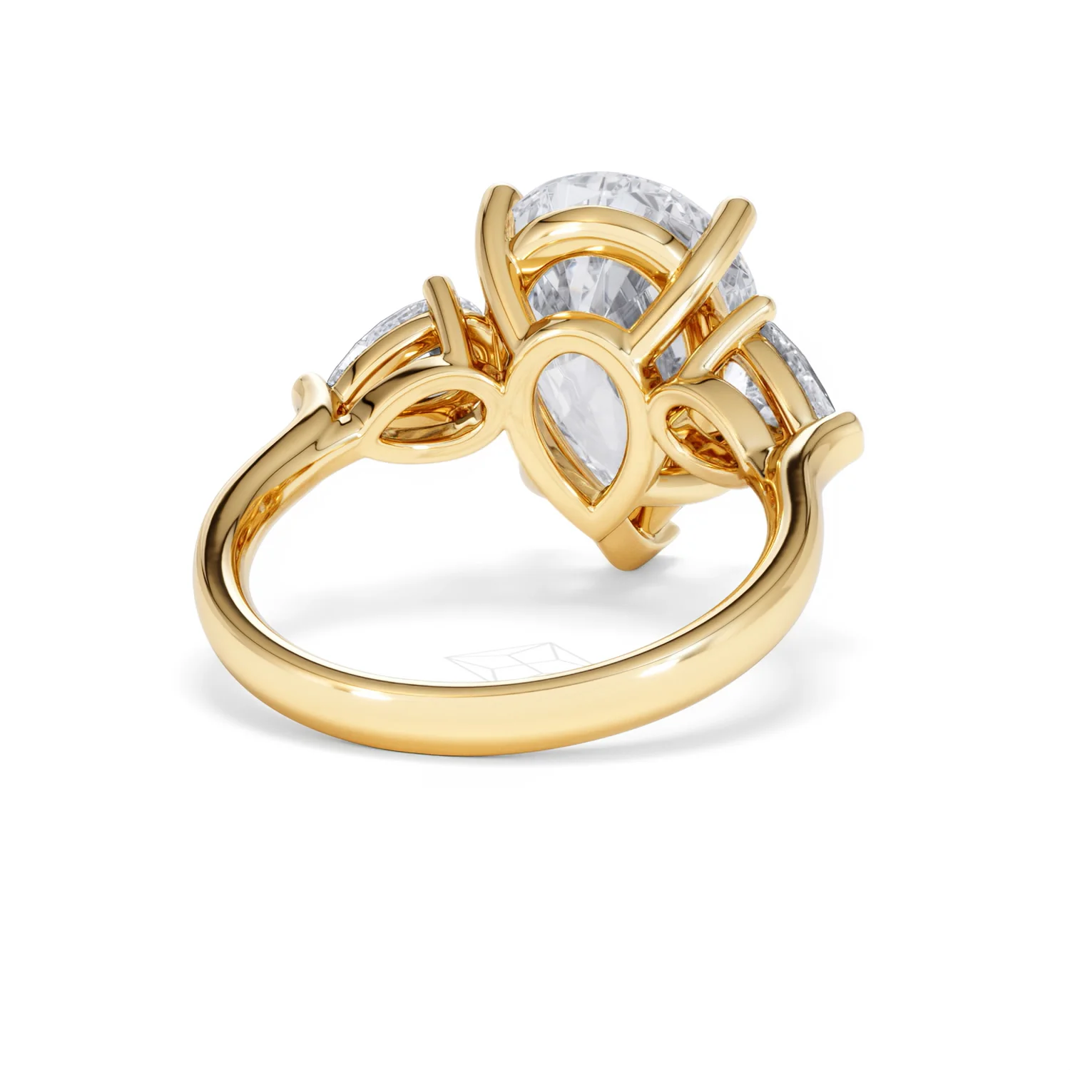 Adore 6.00ct Pear Cut Lab Diamond 3 Stone Engagement Ring in 18K Yellow Gold - Image 43