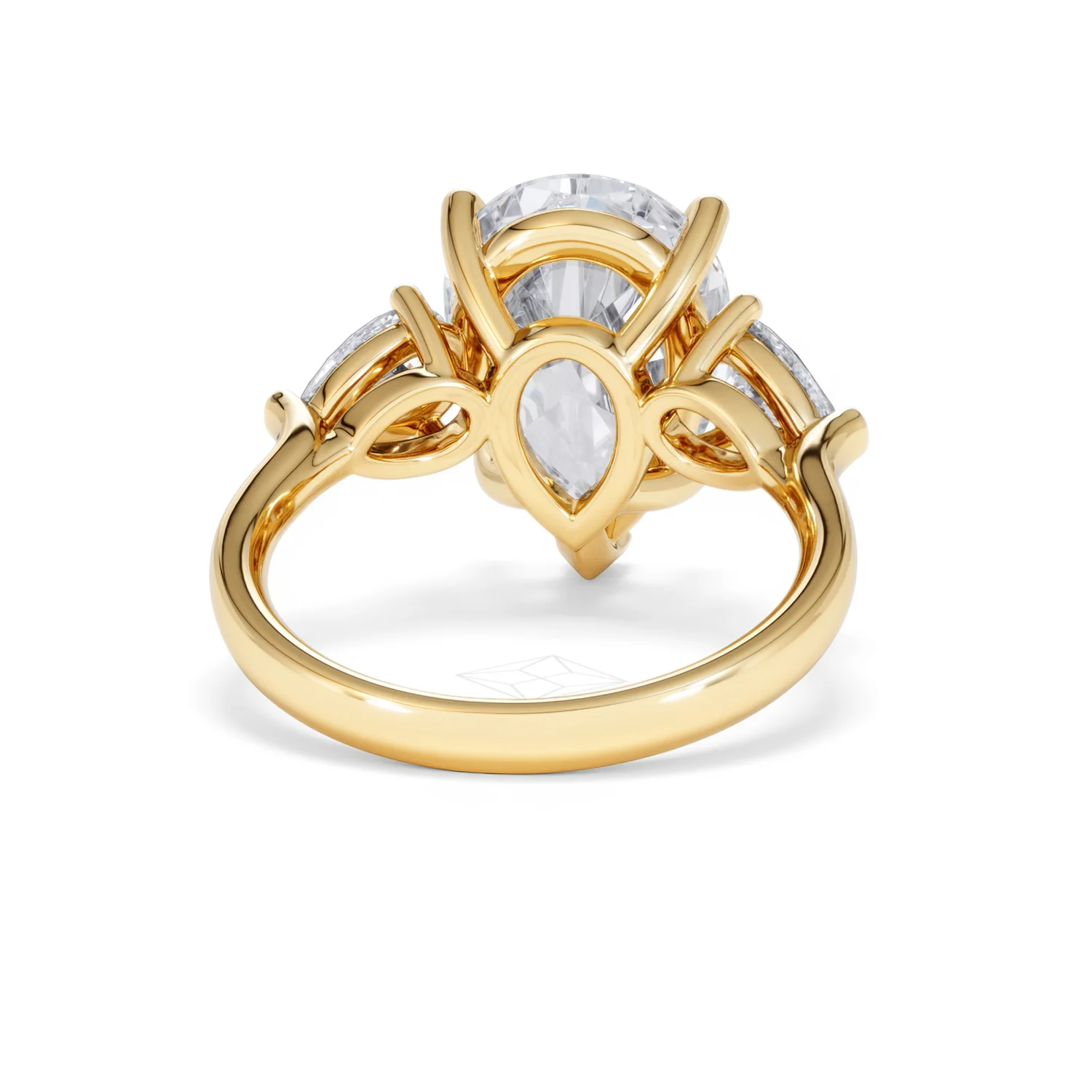 Adore 6.00ct Pear Cut Lab Diamond 3 Stone Engagement Ring in 18K Yellow Gold - Image 45
