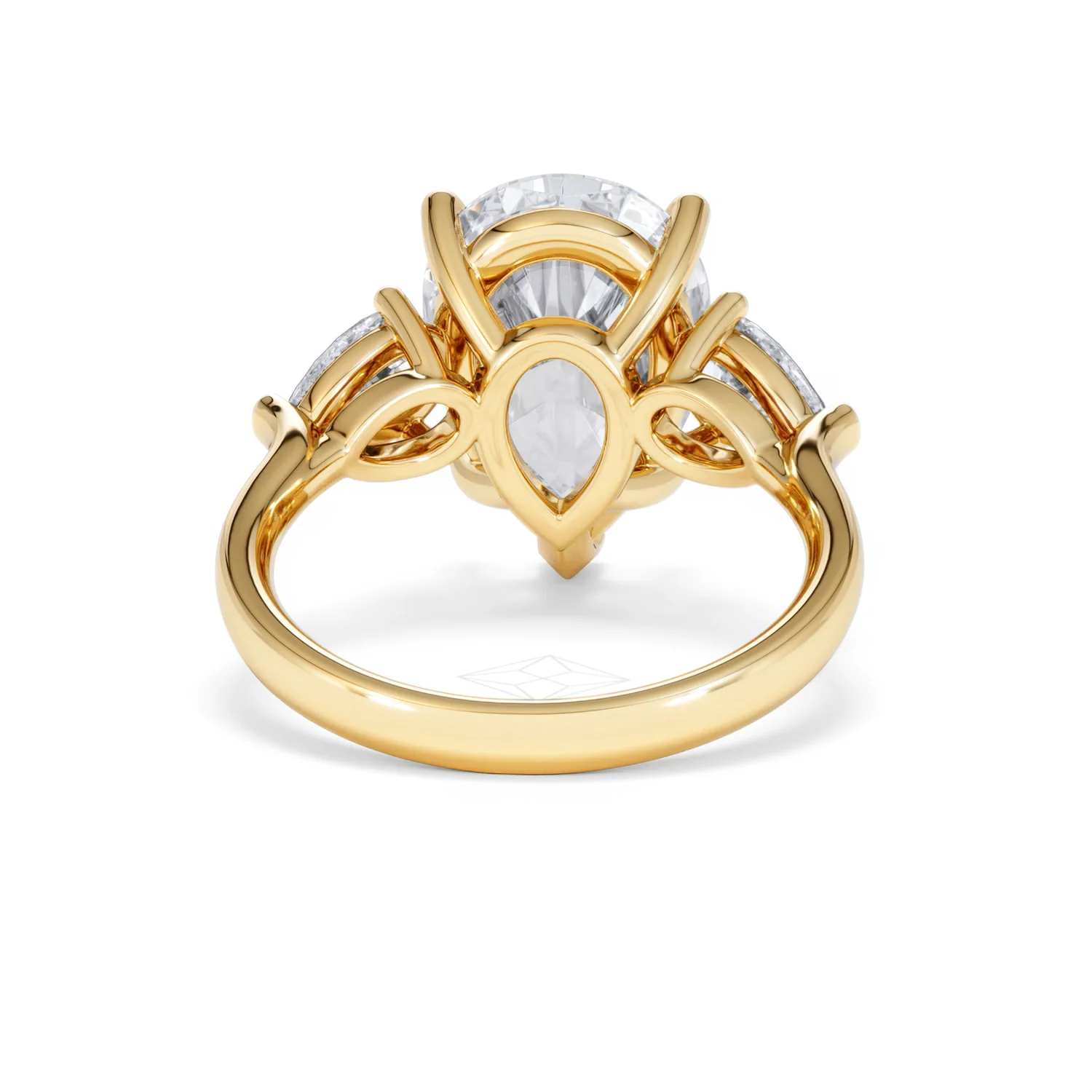 Adore 6.00ct Pear Cut Lab Diamond 3 Stone Engagement Ring in 18K Yellow Gold - Image 46