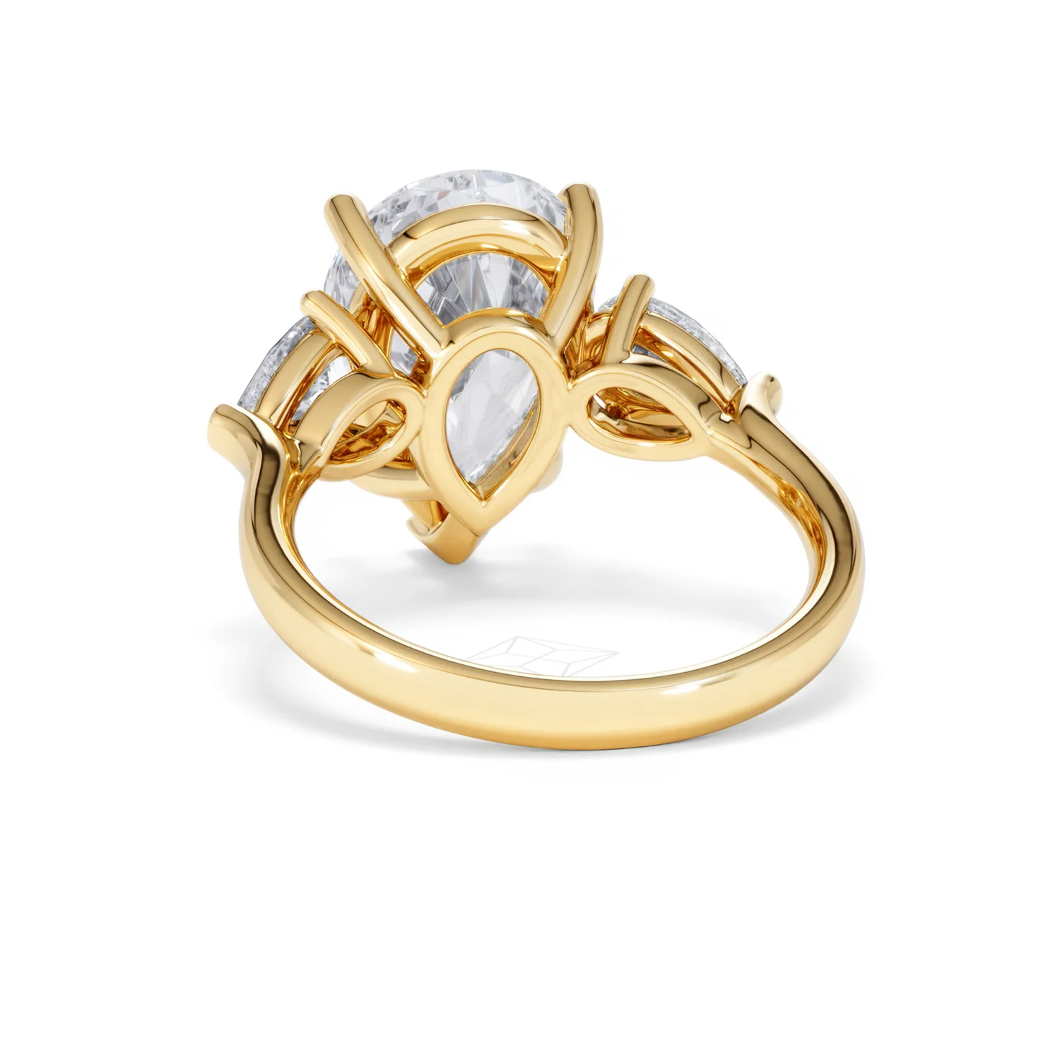 Adore 6.00ct Pear Cut Lab Diamond 3 Stone Engagement Ring in 18K Yellow Gold - Image 50
